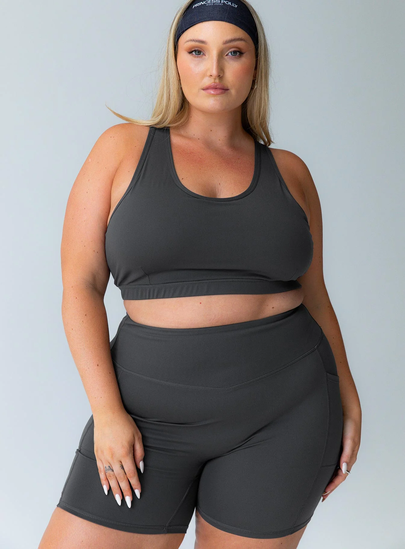 Conquer Activewear Shorts Grey Curve - Image 3