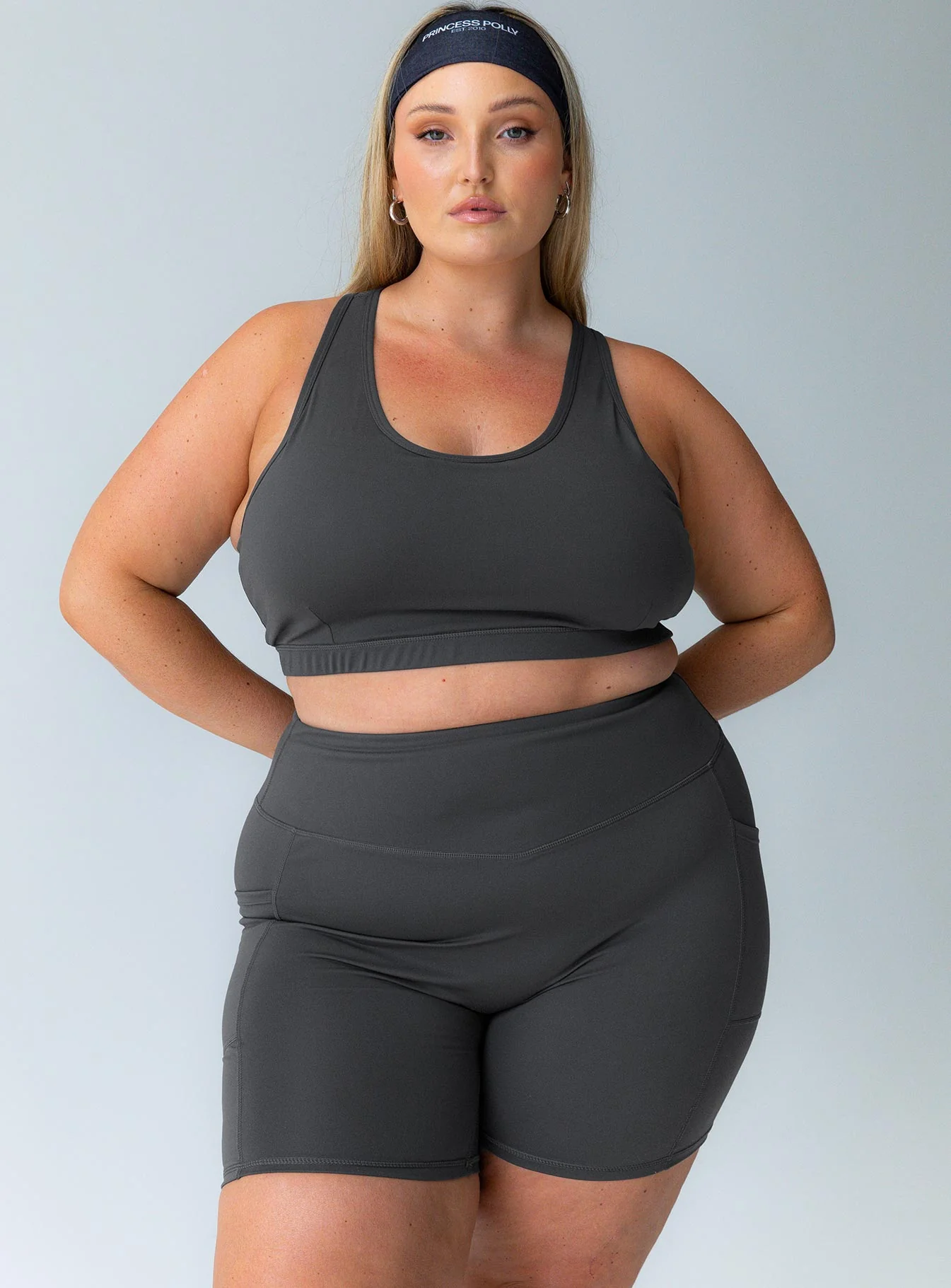 Conquer Activewear Shorts Grey Curve - Image 4