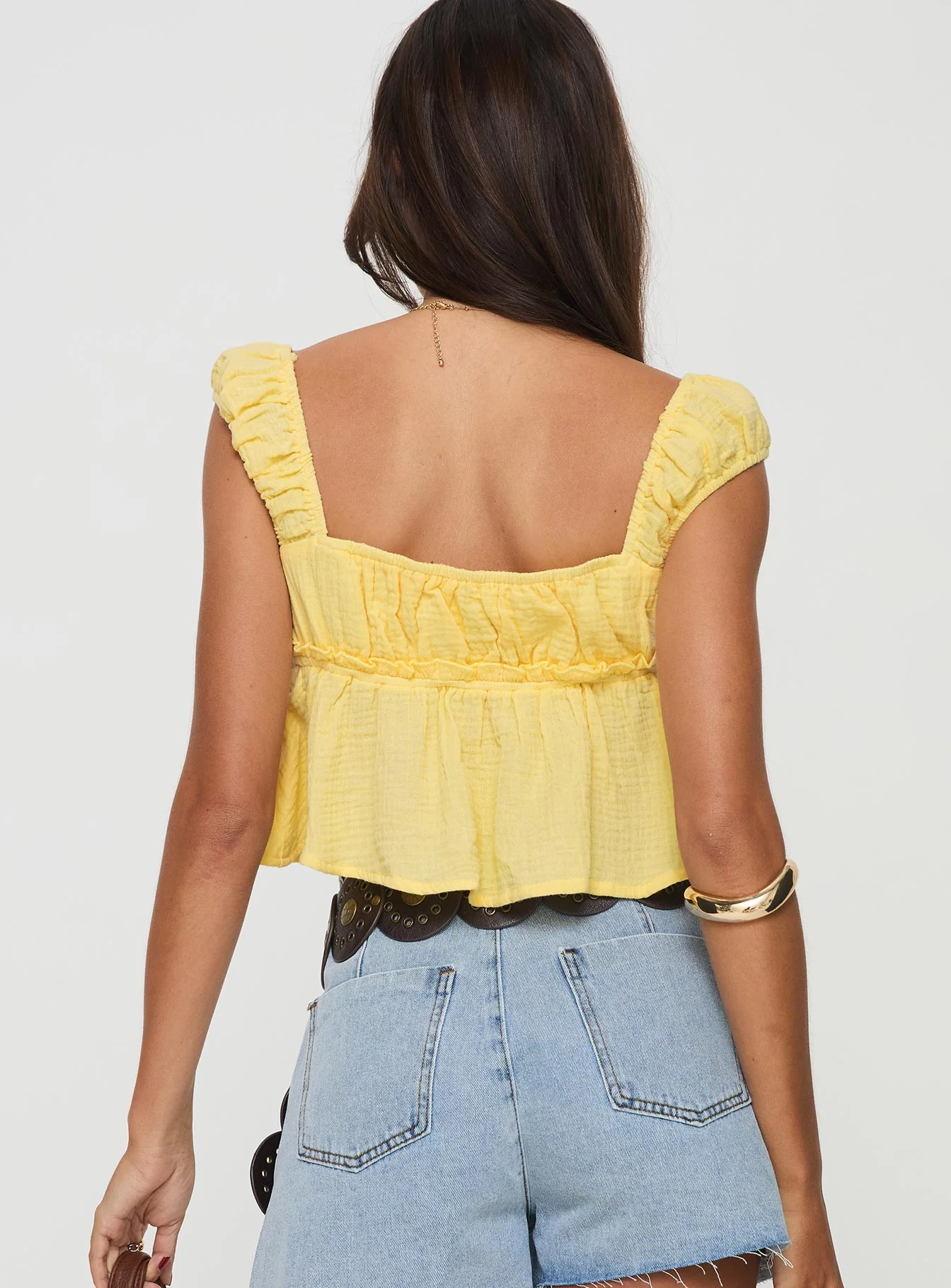 Contardo Short Sleeve Top Yellow - Image 5