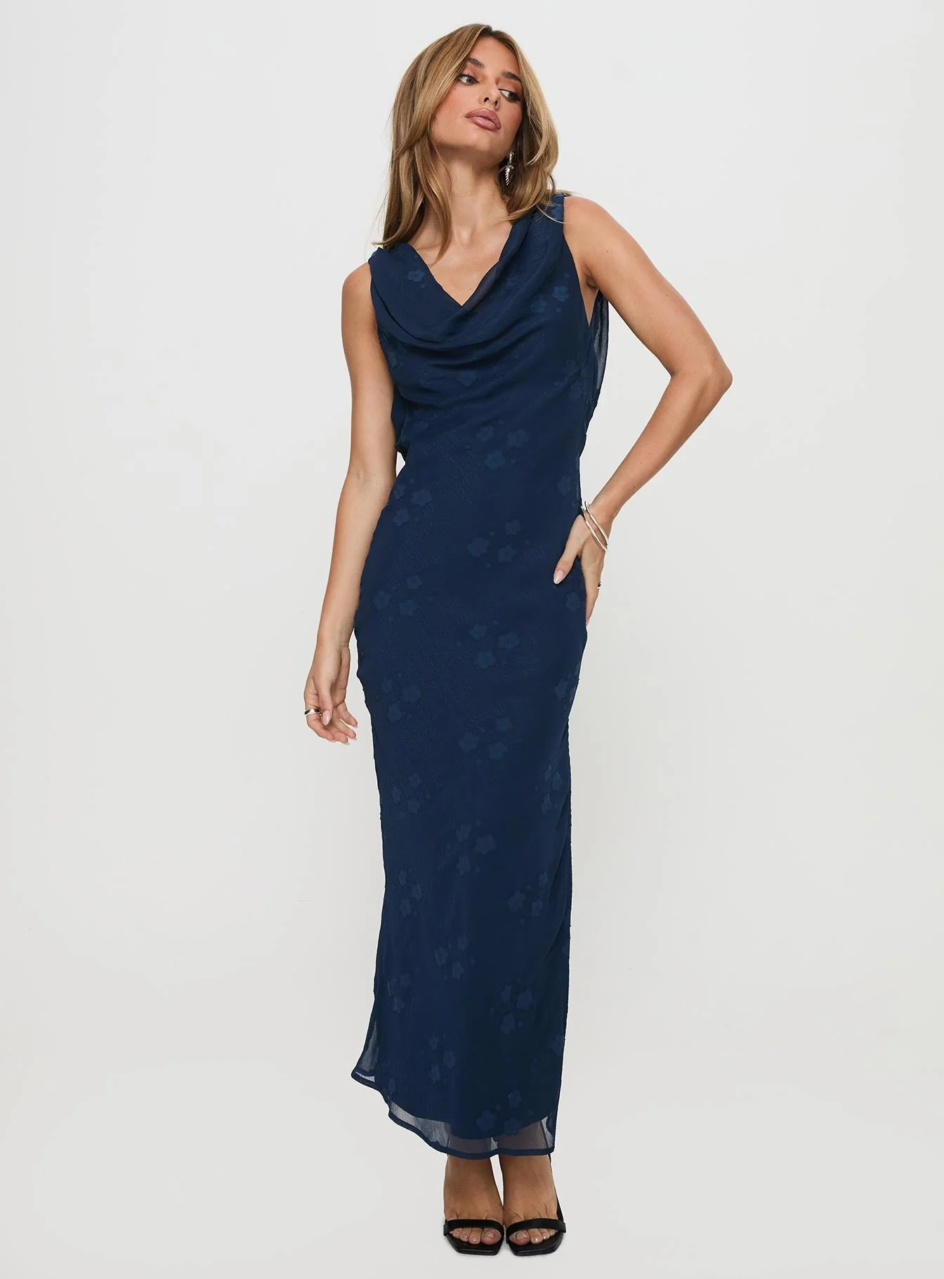 Contessa Maxi Dress Navy - Image 2