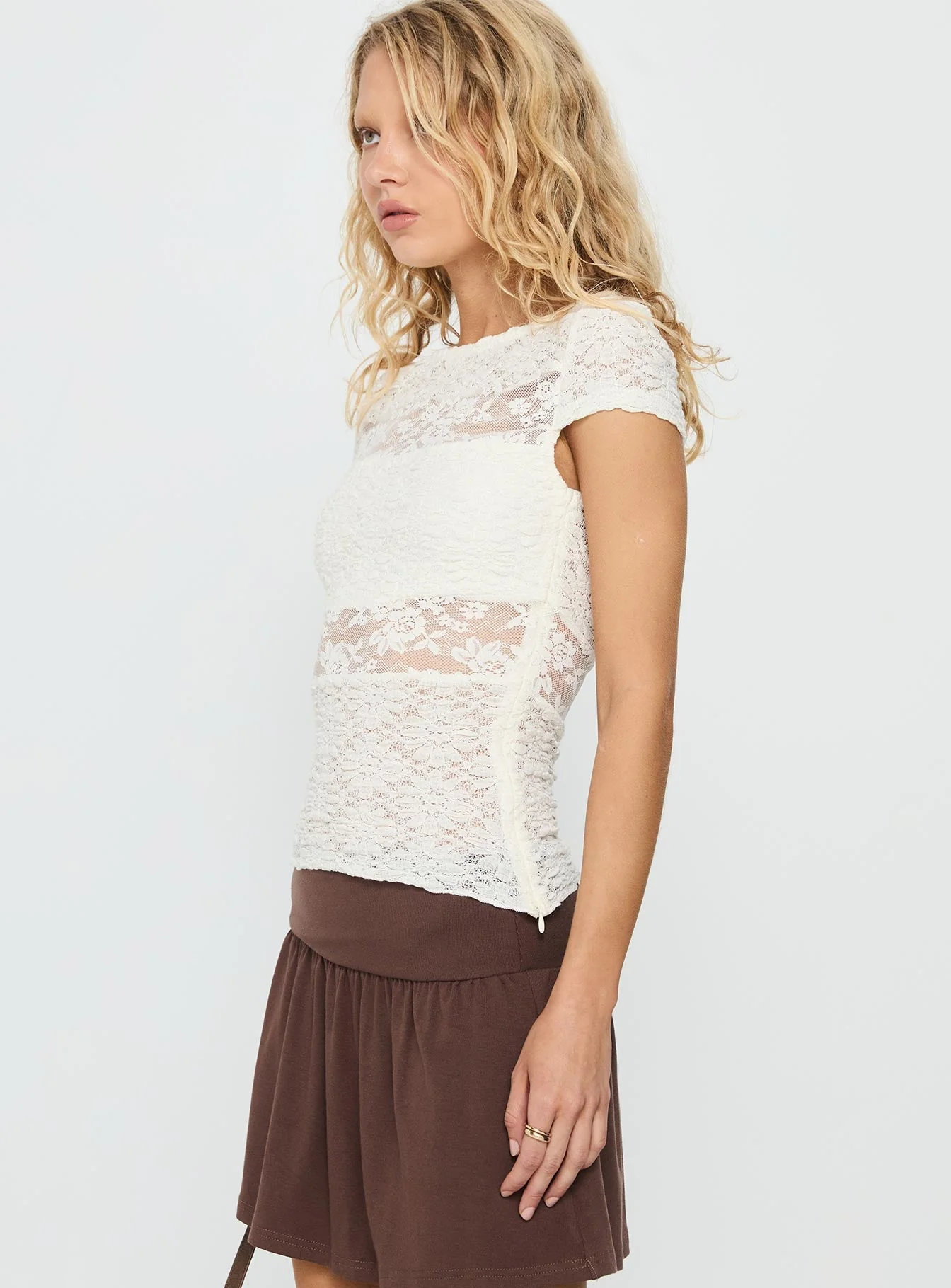Coralee Lace Top White - Image 4