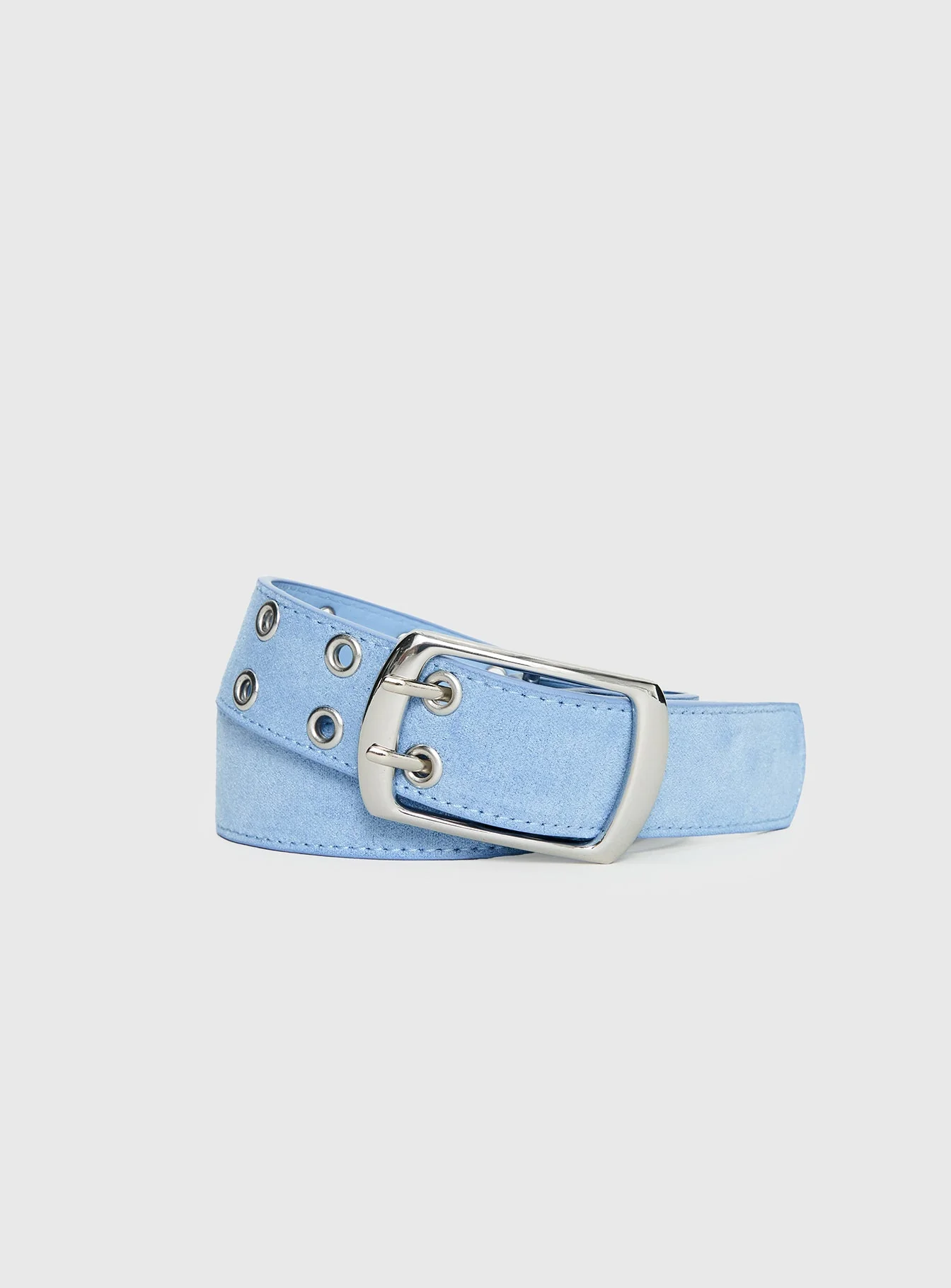Coralie Faux Suede Belt Blue - Image 2