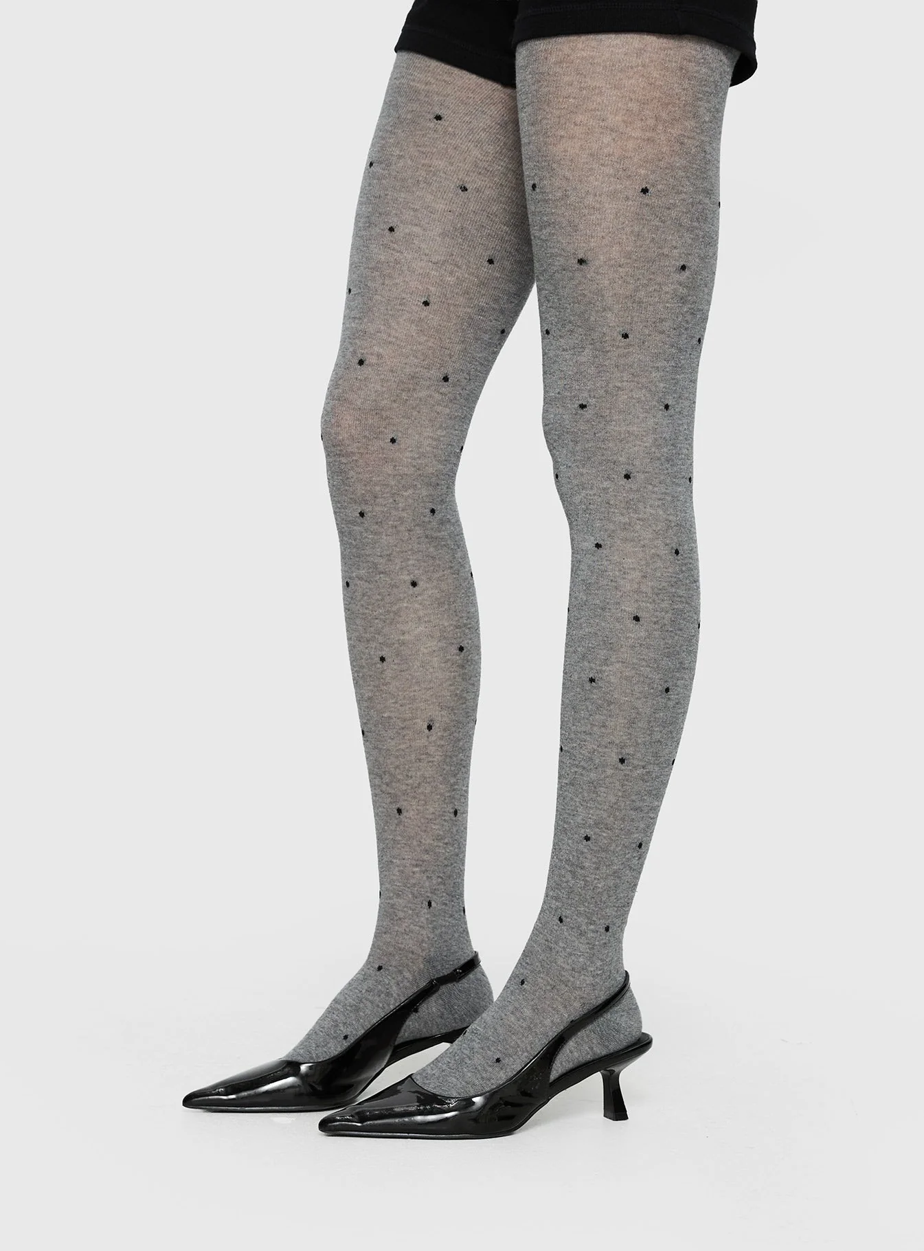 Coretta Tights Grey / Black Polka - Image 3
