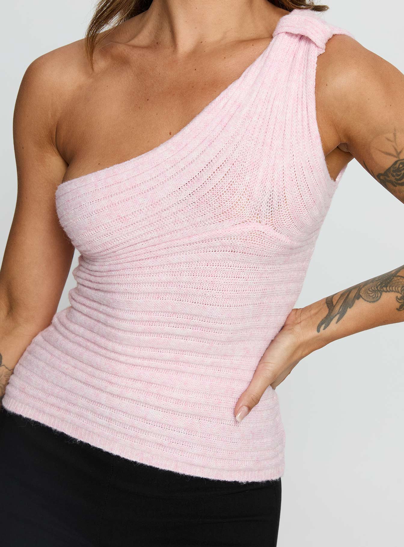 Cornella One Shoulder Top Pink - Image 6