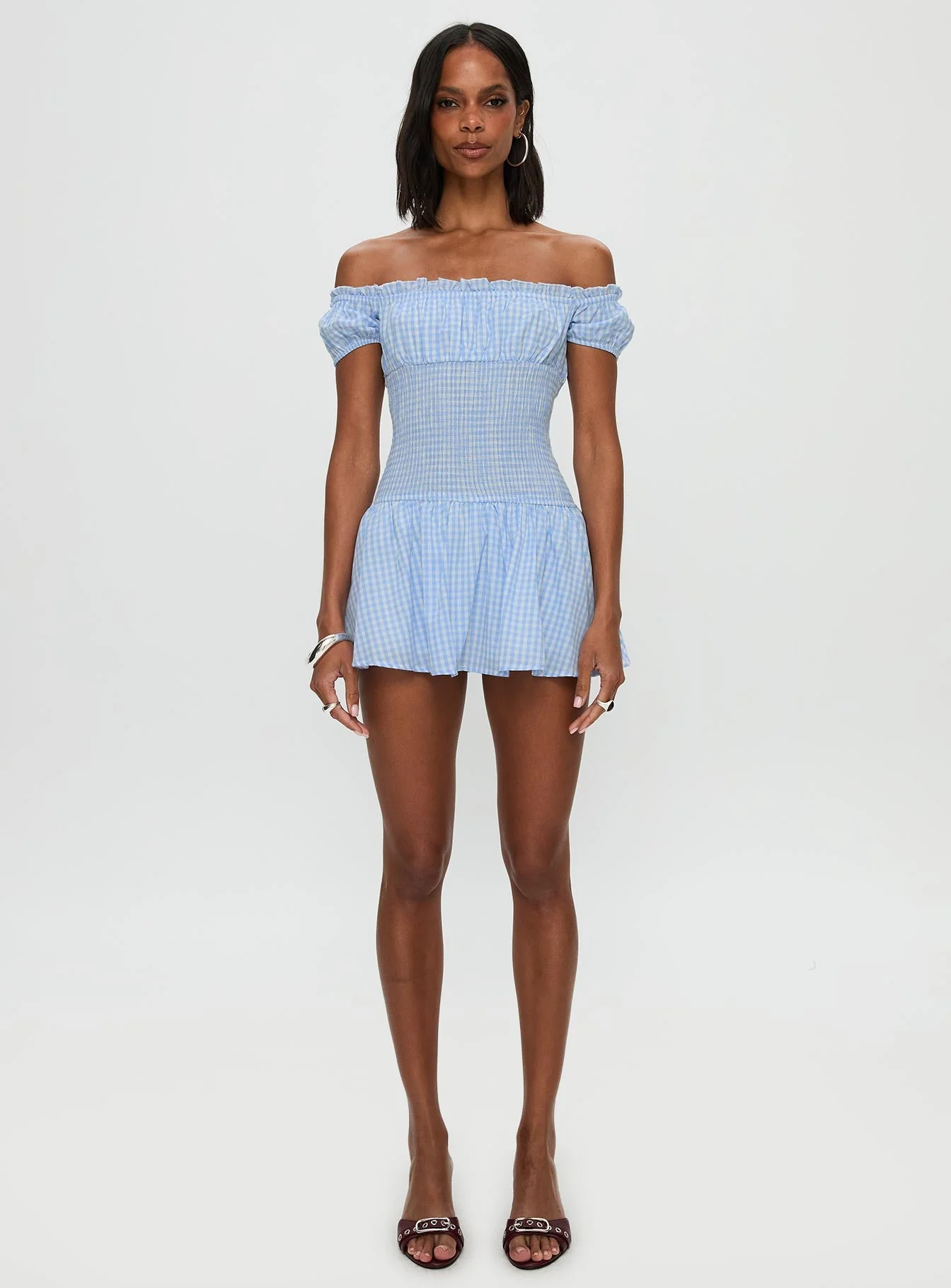 Count My Blessings Playsuit Blue Check - Image 7