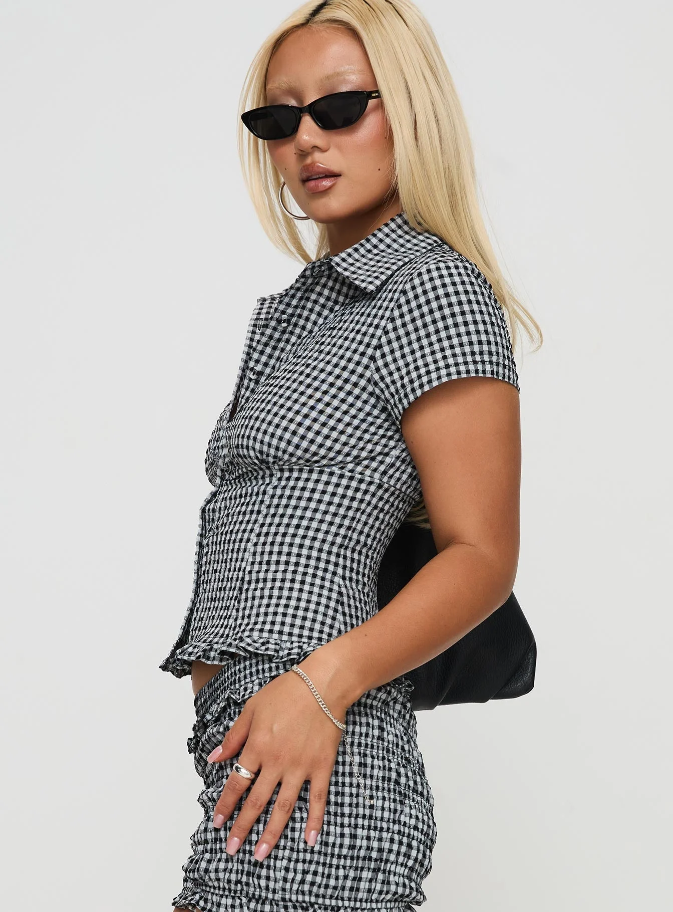 Covey Shirred Puff Sleeve Top Multi - Image 4