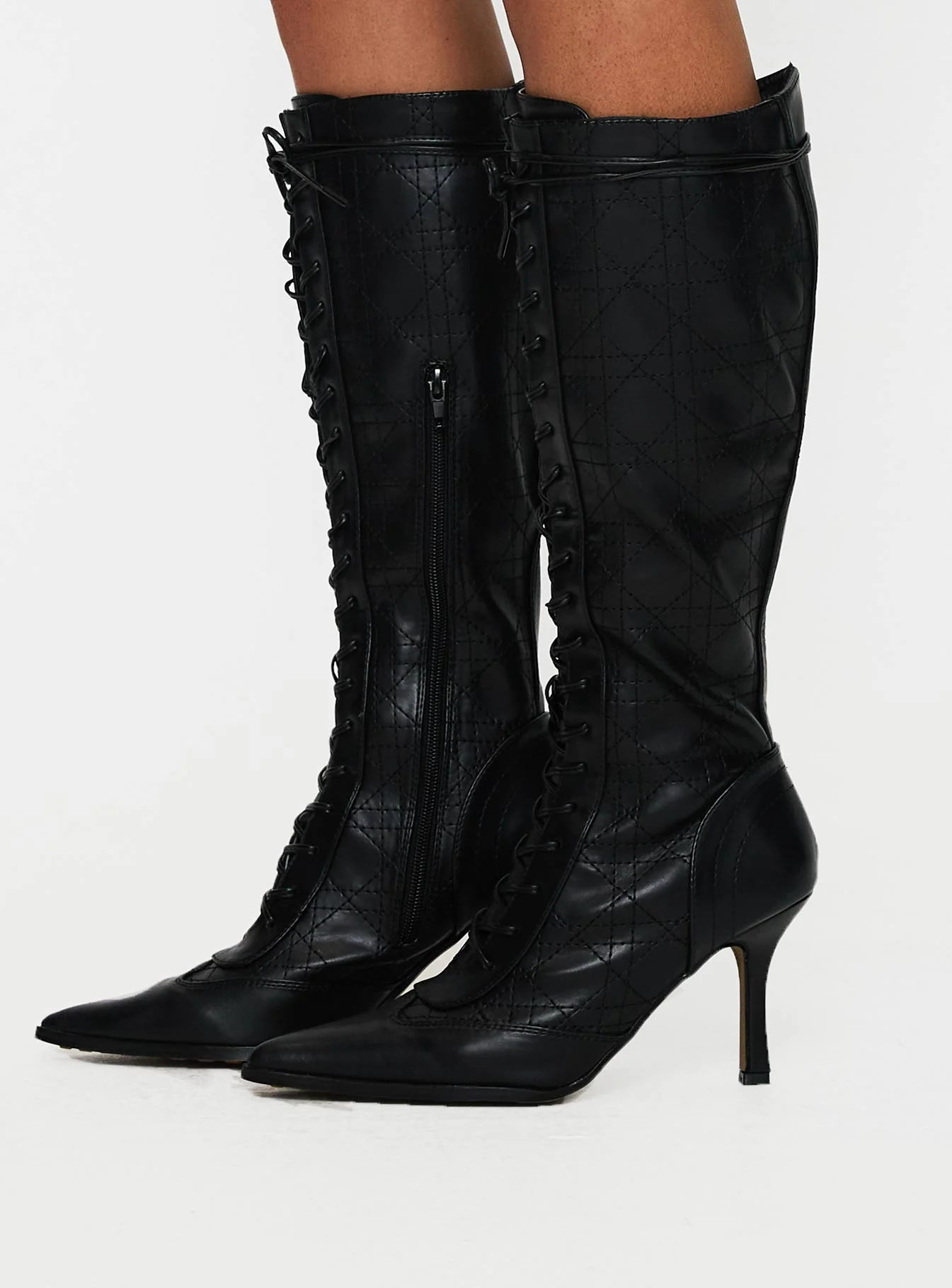 Creator Knee High Lace-Up Boots Black - Image 3