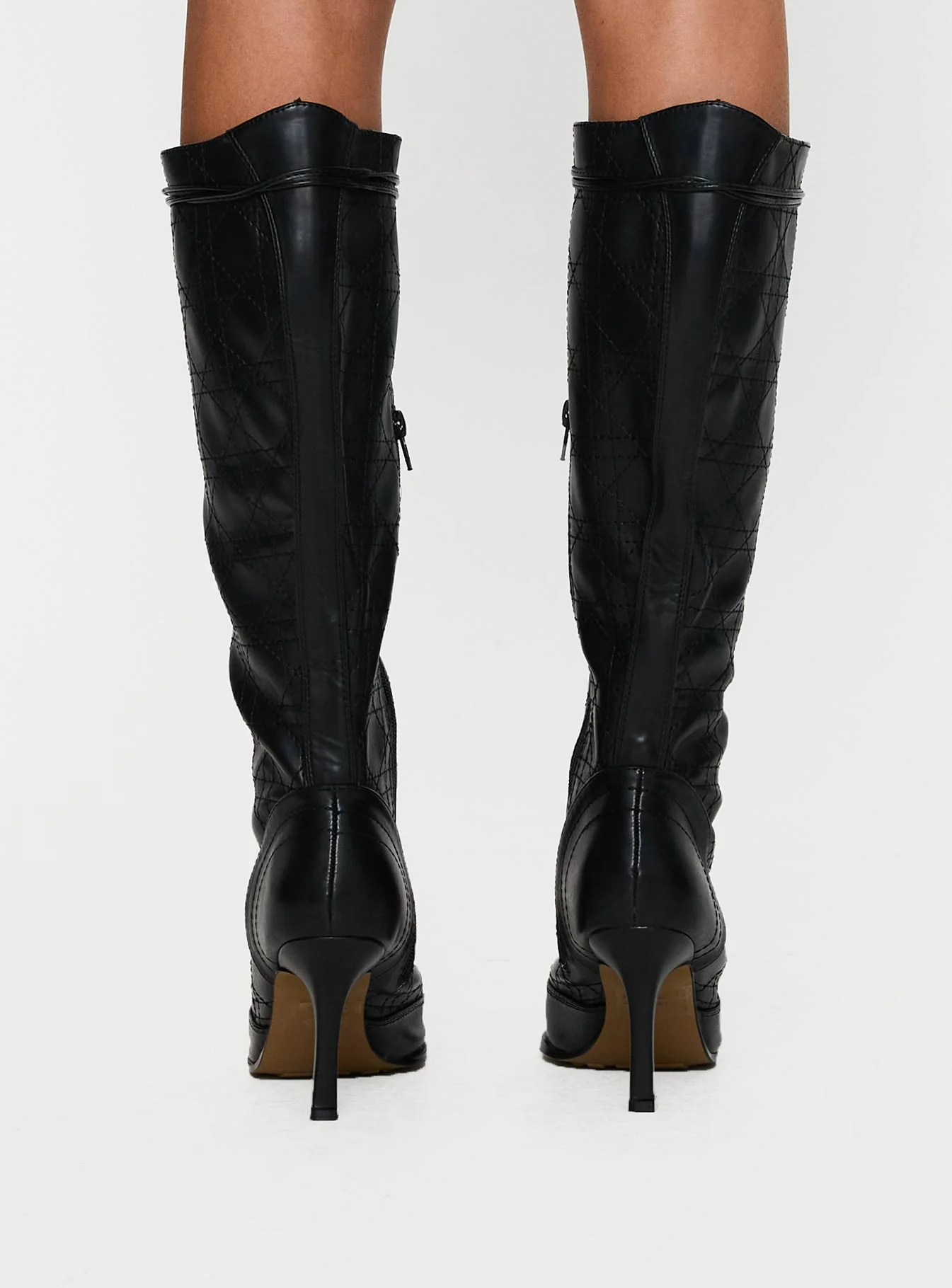 Creator Knee High Lace-Up Boots Black - Image 4