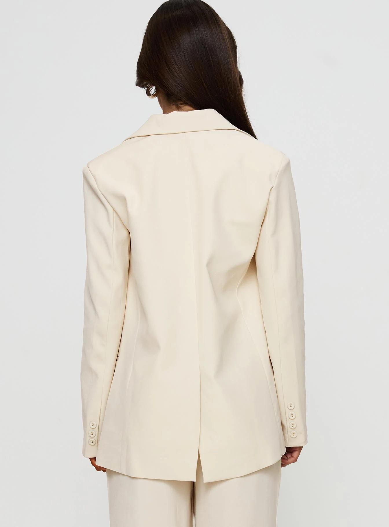 Crowd Pleaser Oversized Blazer Cream - Image 5
