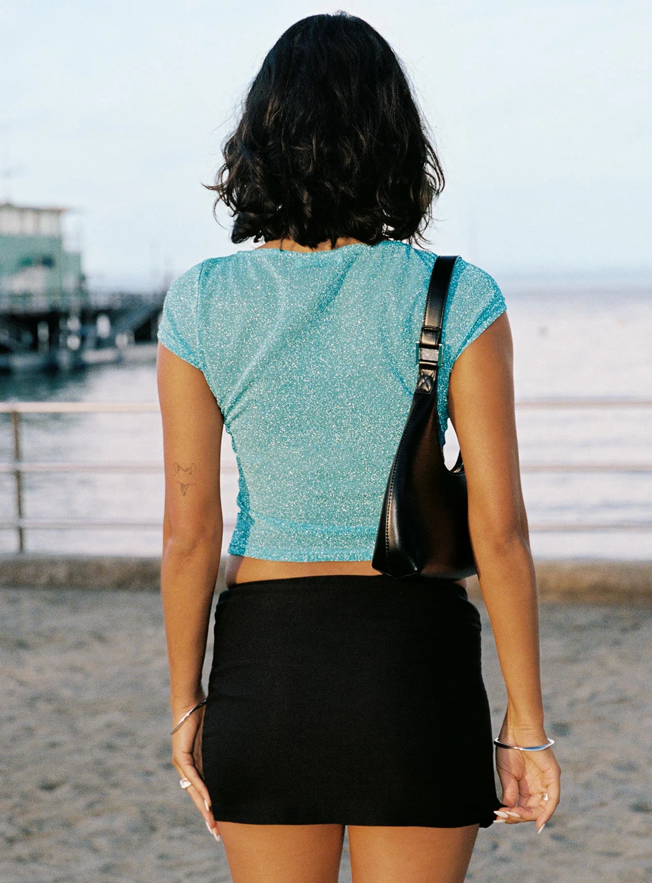 Crystal Clear Mesh Top Aqua - Image 4