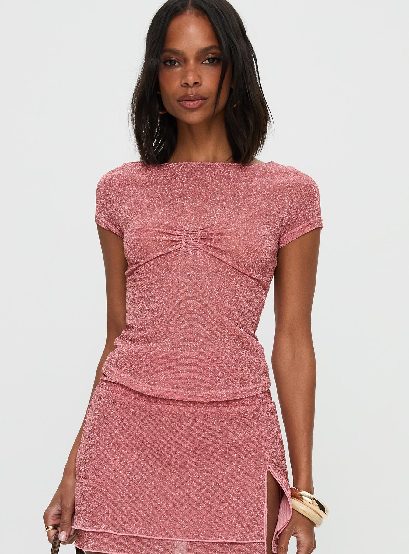 Crystal Clear Mesh Top Pink - Image 2