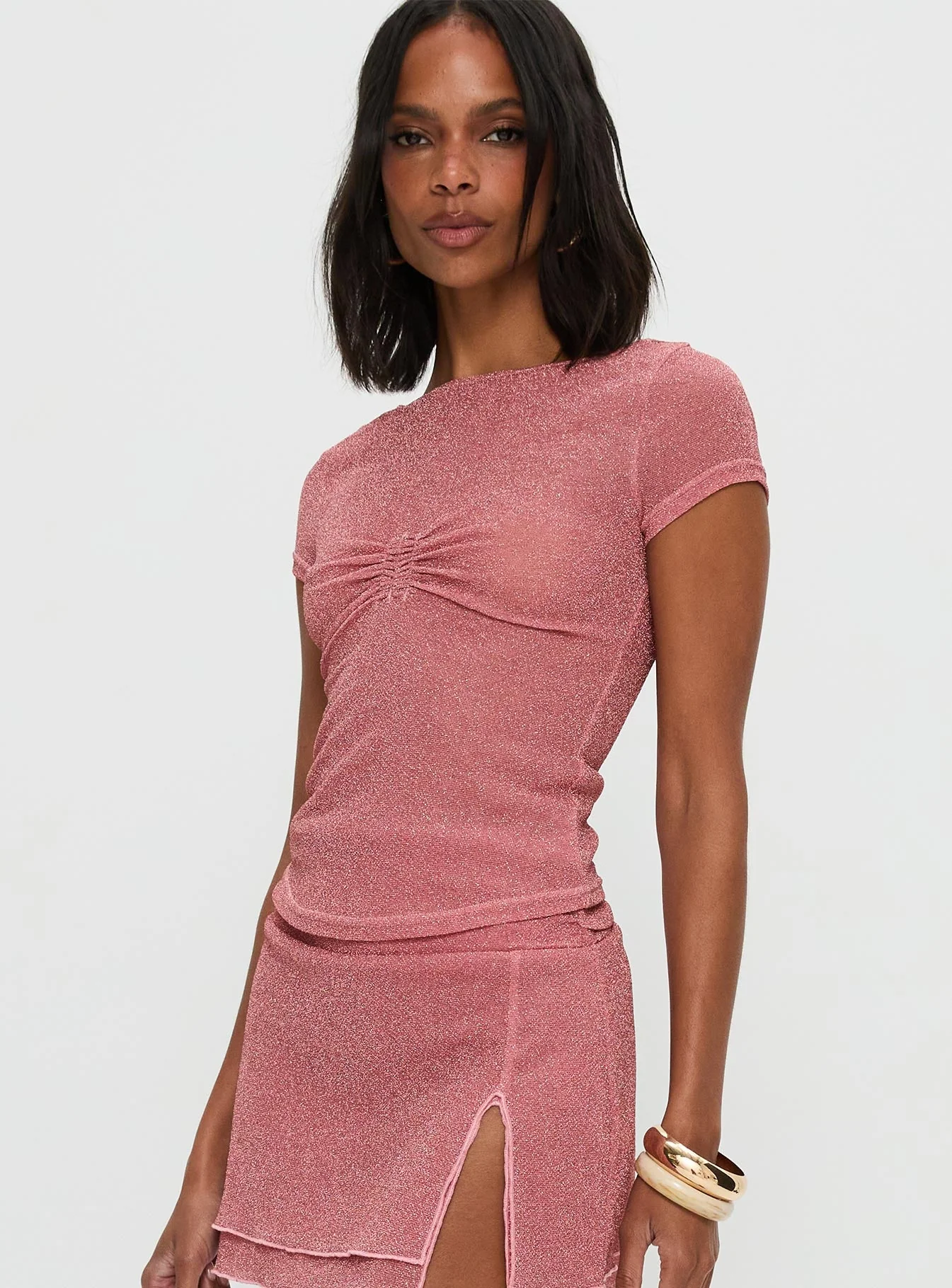 Crystal Clear Mesh Top Pink - Image 4