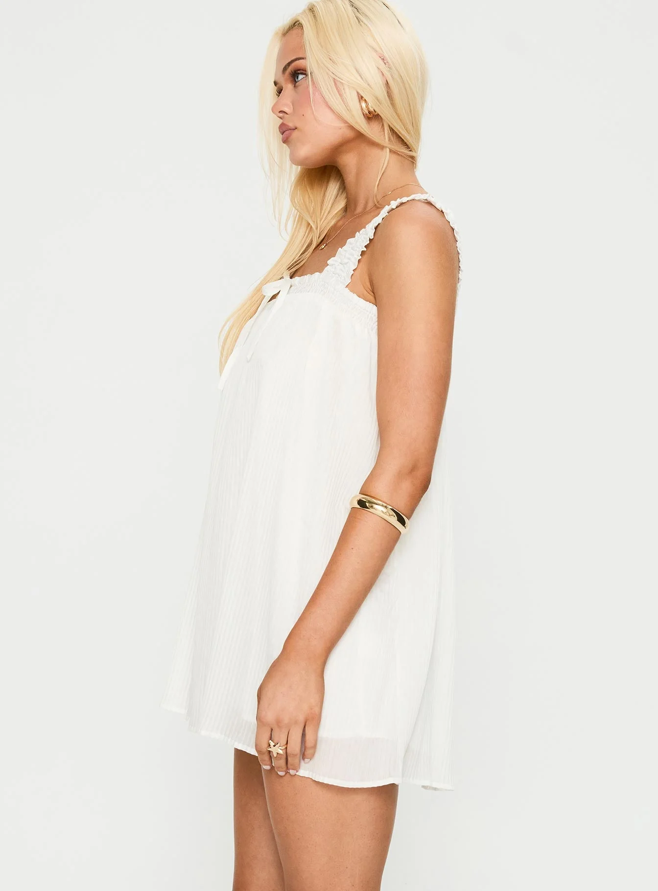 Cupids Bow Mini Dress White - Image 4