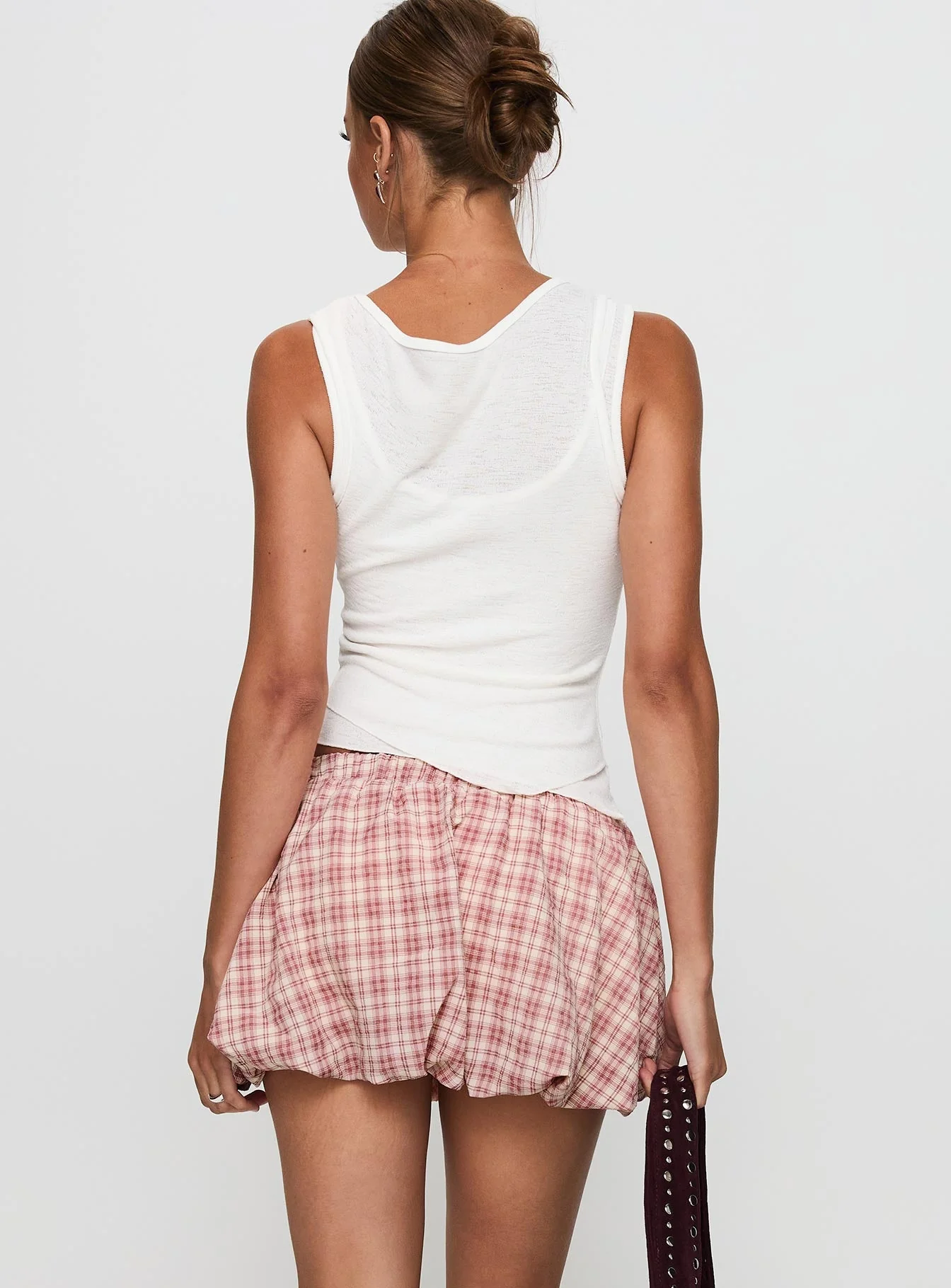 Cydnee Bubble Hem Mini Skort Red Multi - Image 5