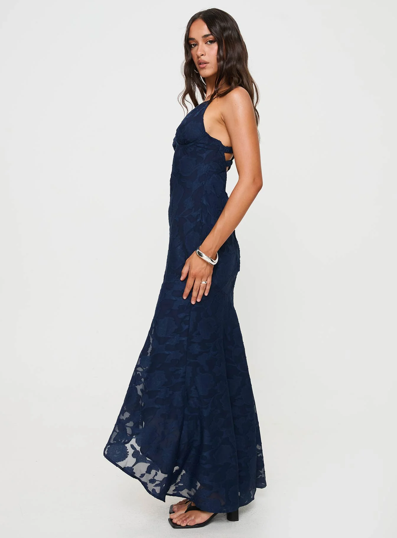 Cyrene Maxi Dress Navy - Image 4
