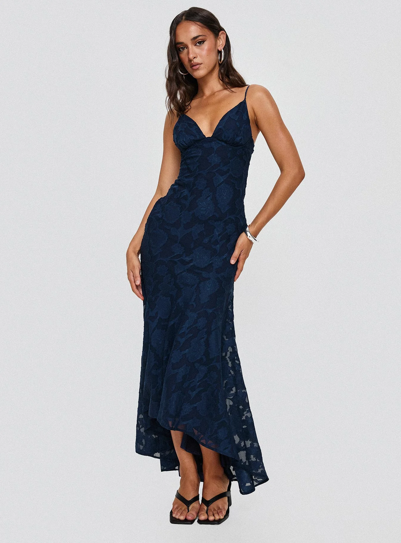 Cyrene Maxi Dress Navy - Image 8
