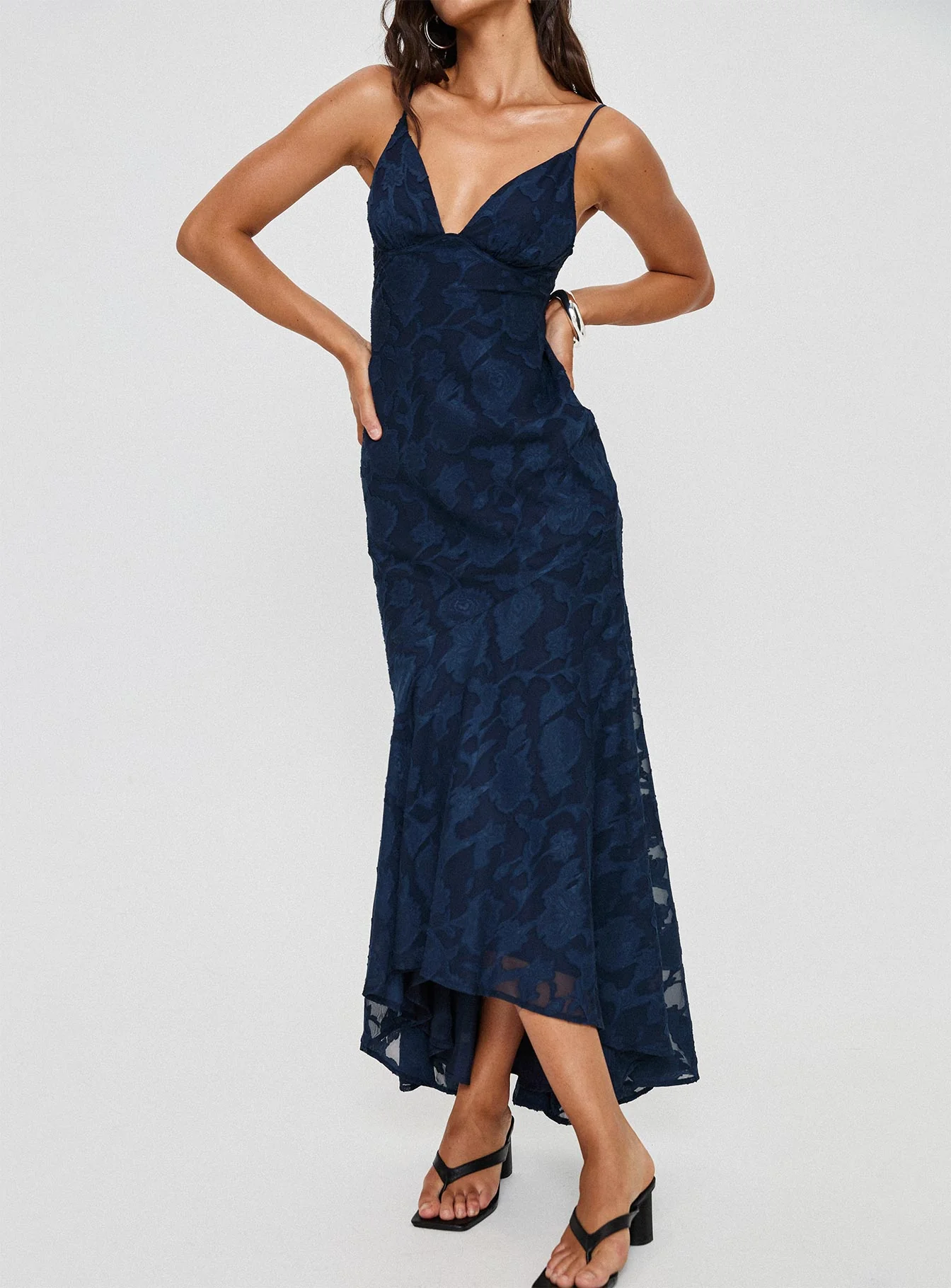 Cyrene Maxi Dress Navy - Image 9
