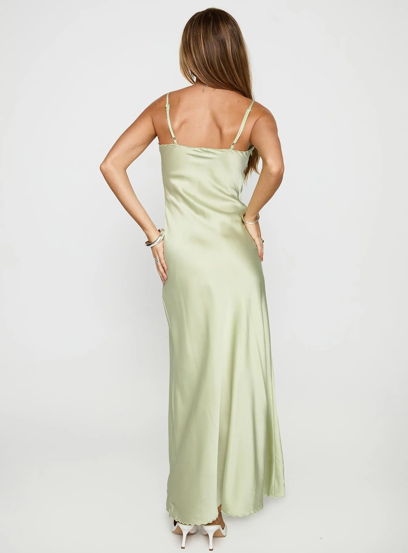 Cyrielle Embroidered Maxi Dress Sage - Image 4