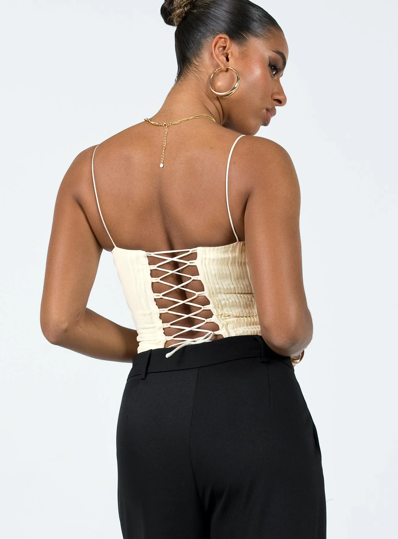 Daintree Plisse Corset Beige - Image 7