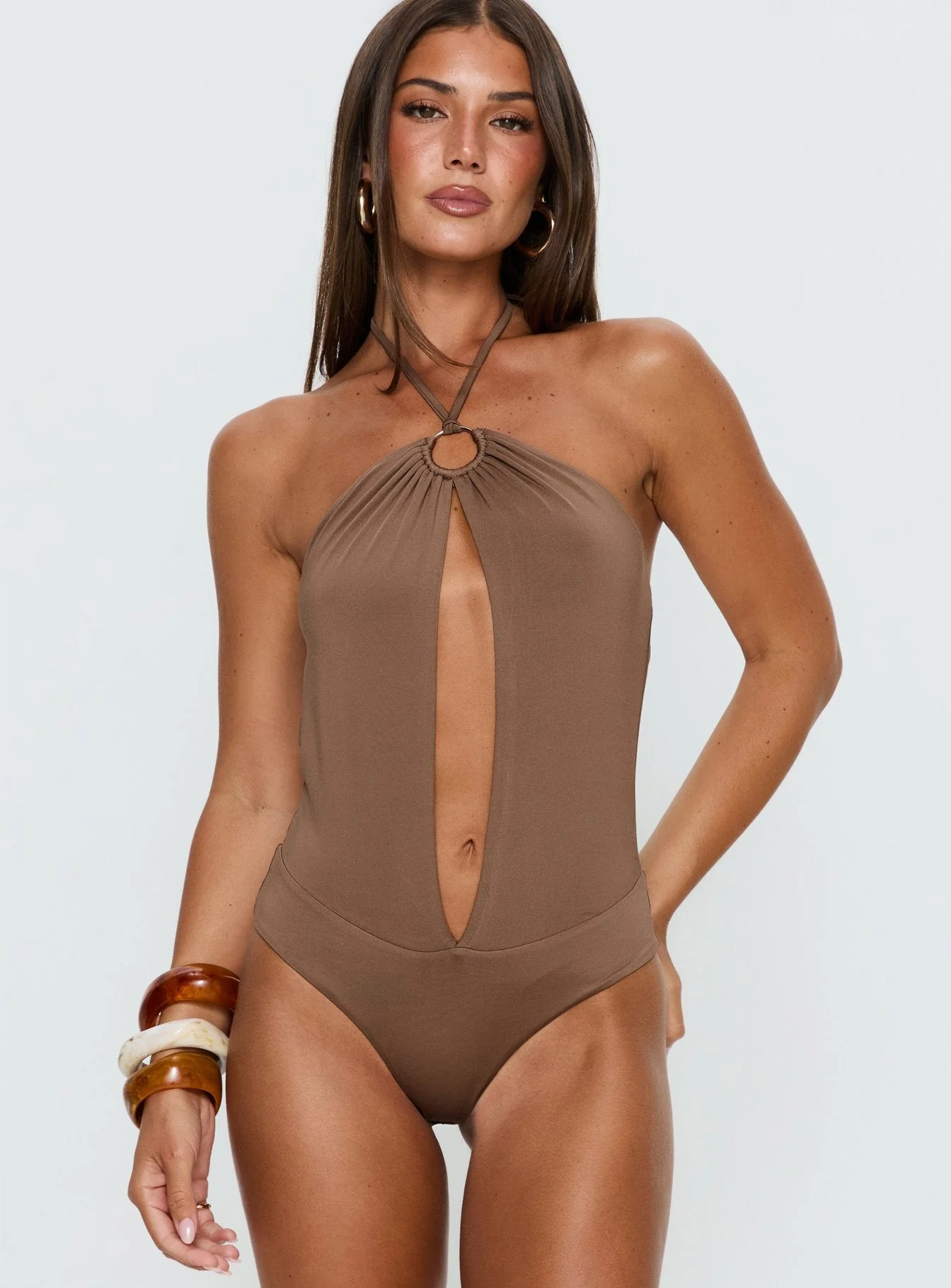 Damiana Cut Out Bodysuit Brown - Image 8