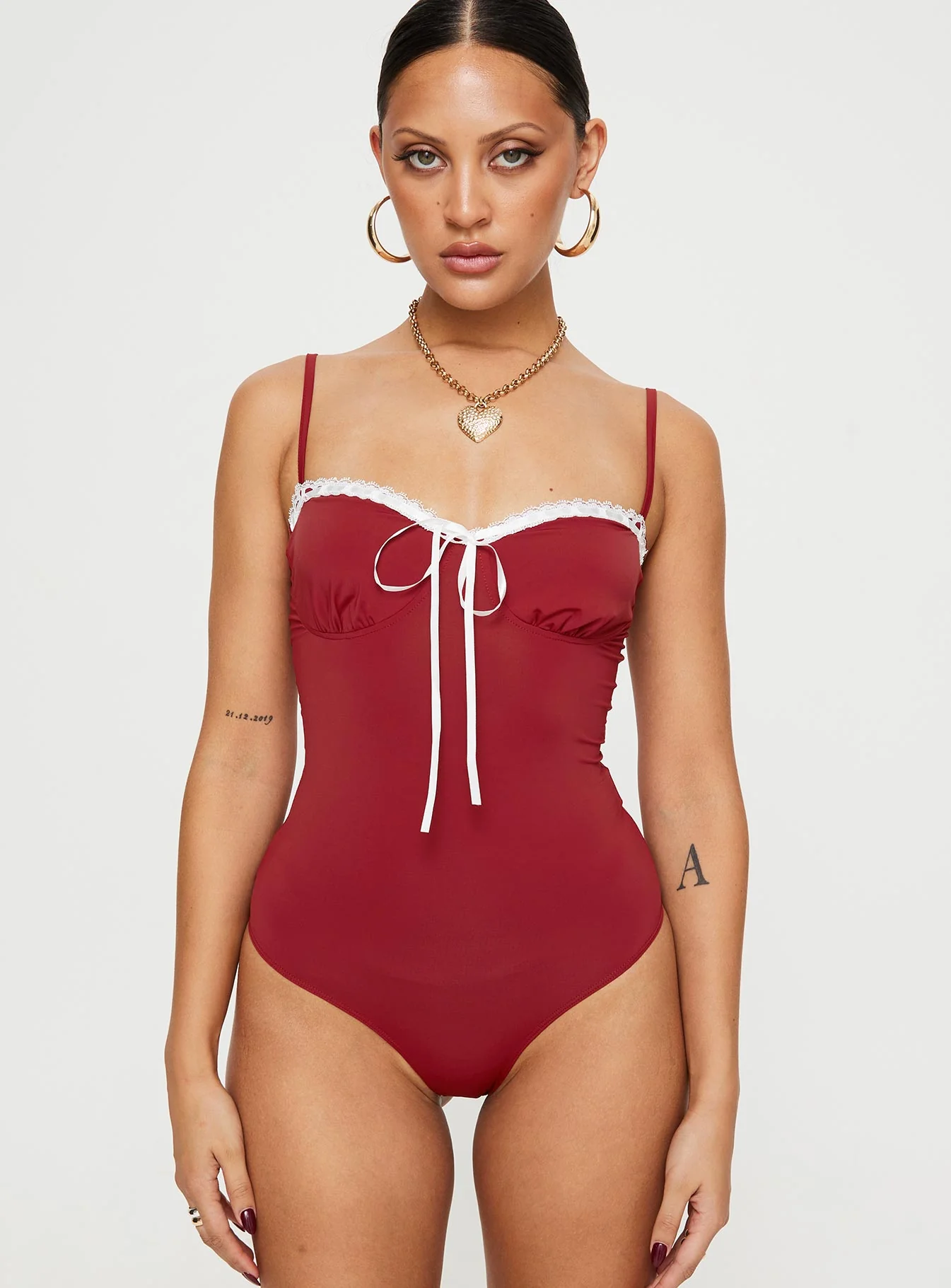 Damsel Bodysuit Burgundy - Image 7