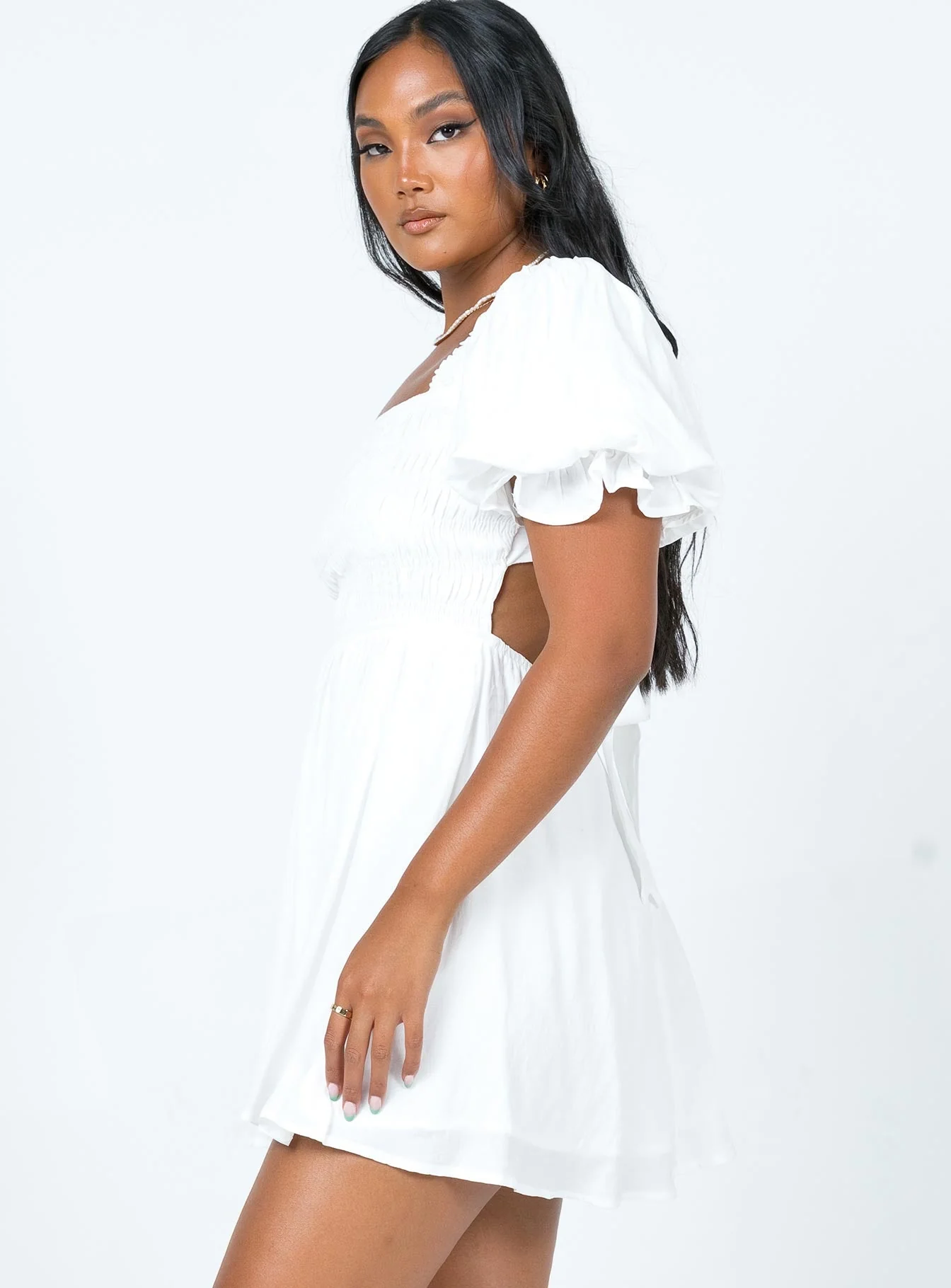 Dani Mini Dress White - Image 4