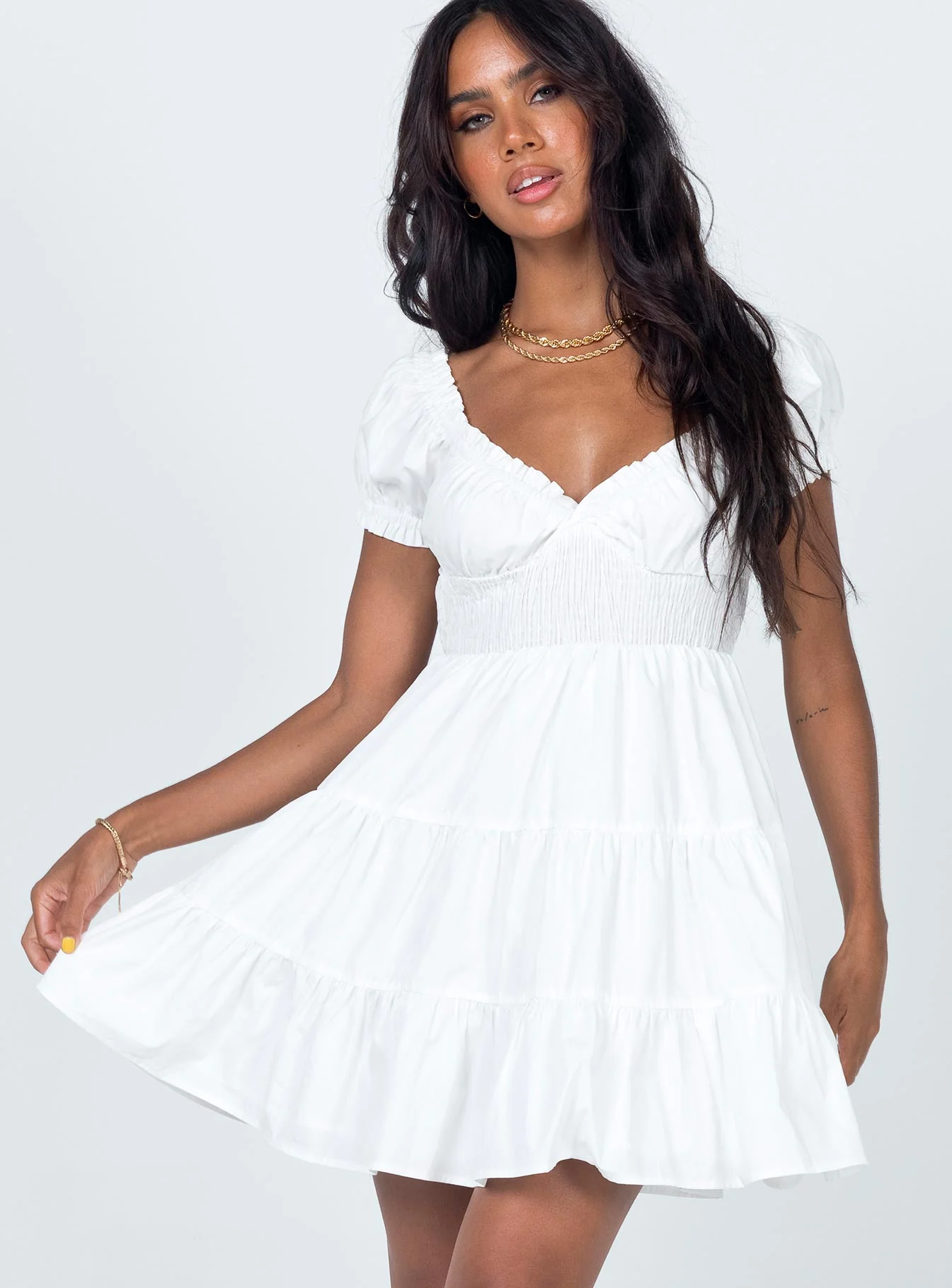 Daniela Mini Dress White - Image 2