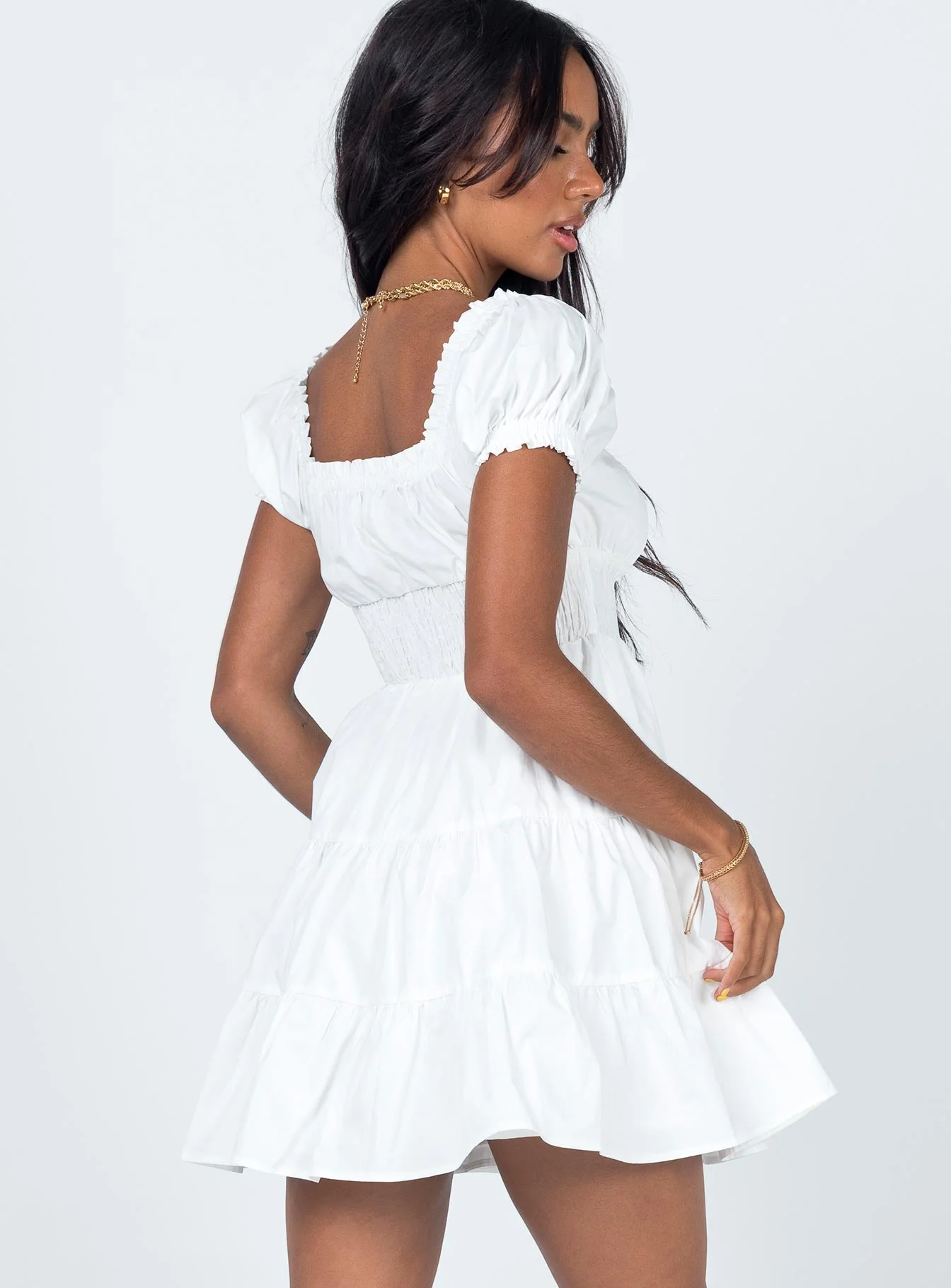 Daniela Mini Dress White - Image 5