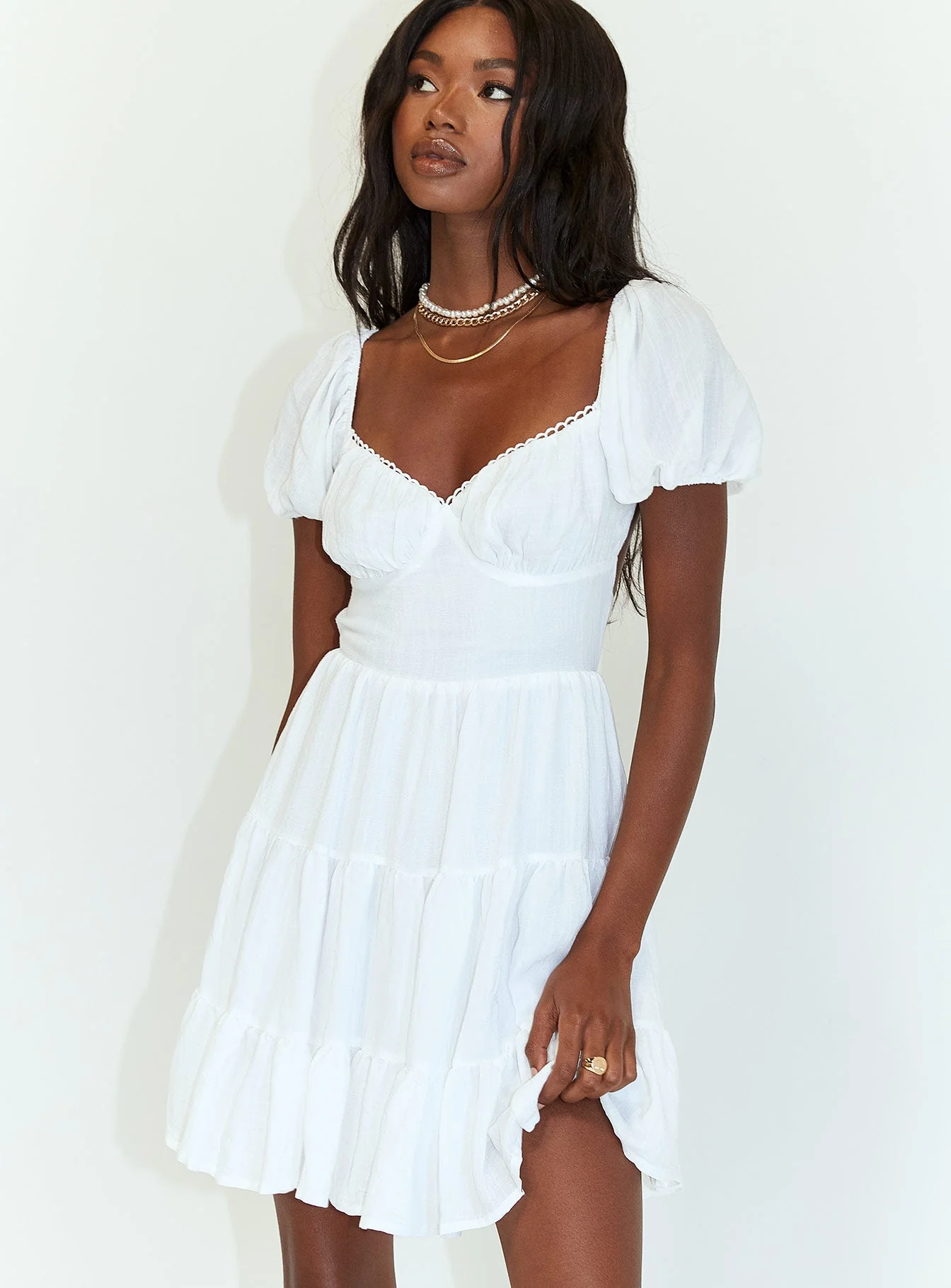 Danny Mini Dress White - Image 8