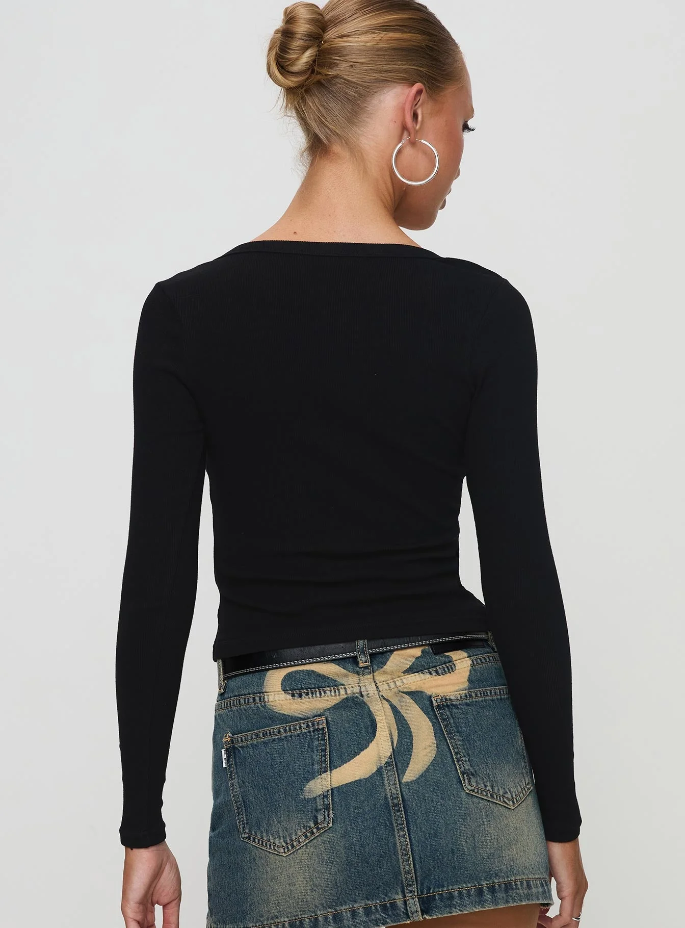 Daphine Long Sleeve Top Black - Image 5