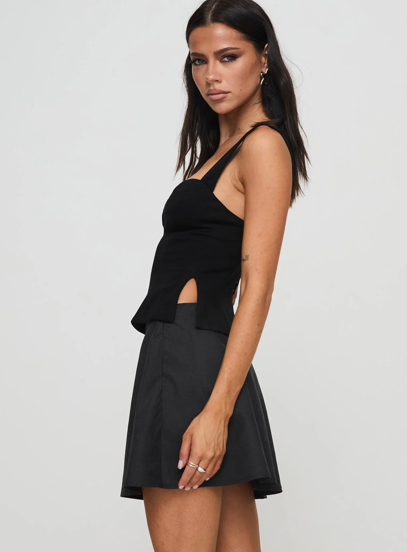 Dapple Bias Mini Skirt Black - Image 4