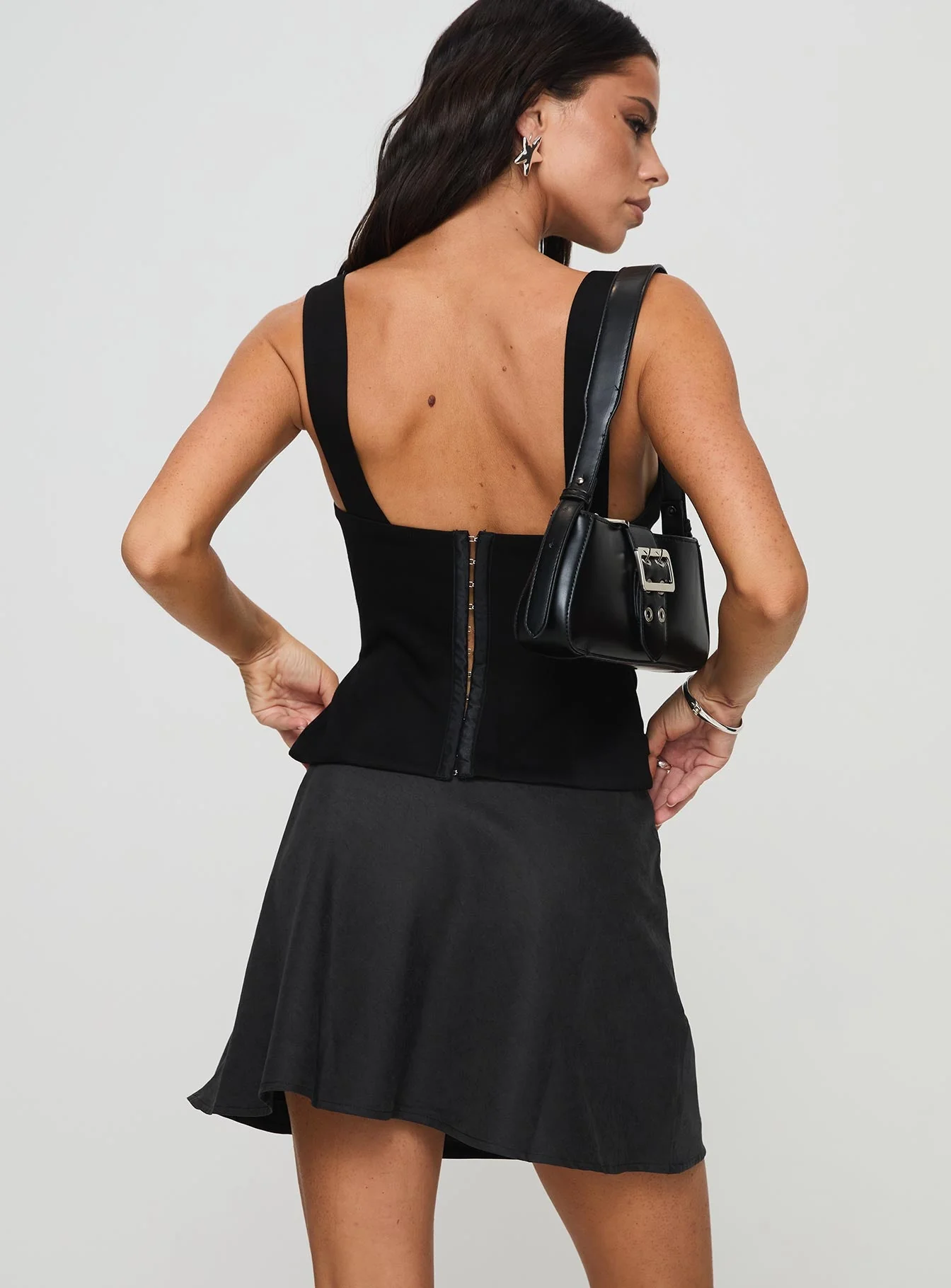 Dapple Bias Mini Skirt Black - Image 5