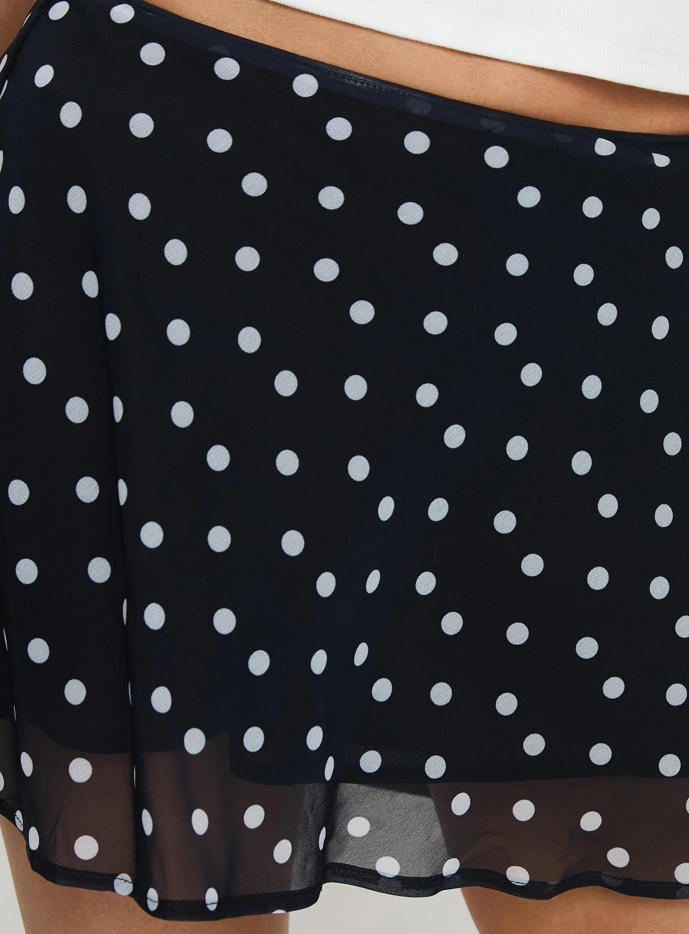 Dapple Bias Mini Skirt Black Polka Dot - Image 6