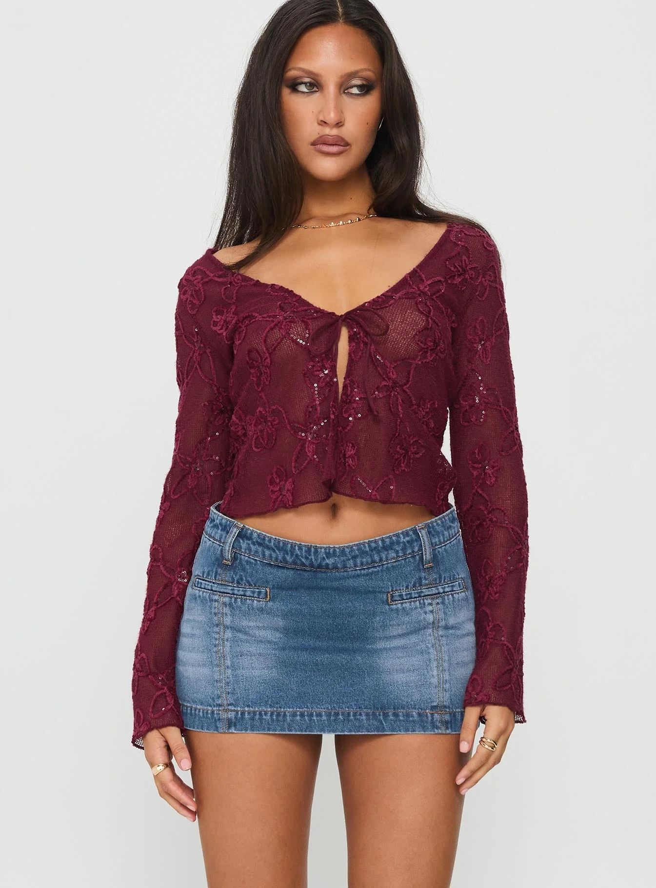 Darbi Denim Mini Skort Mid Blue - Image 2