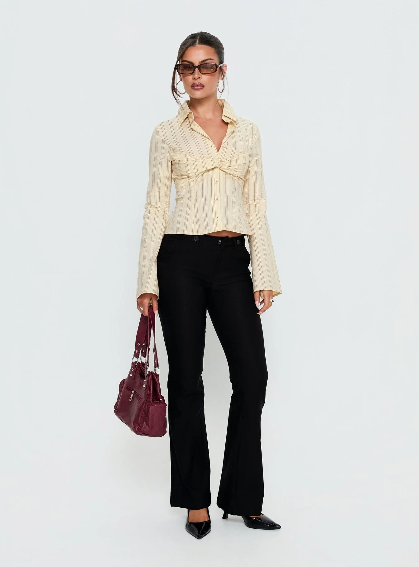 Dariana Flare Pants Black - Image 2