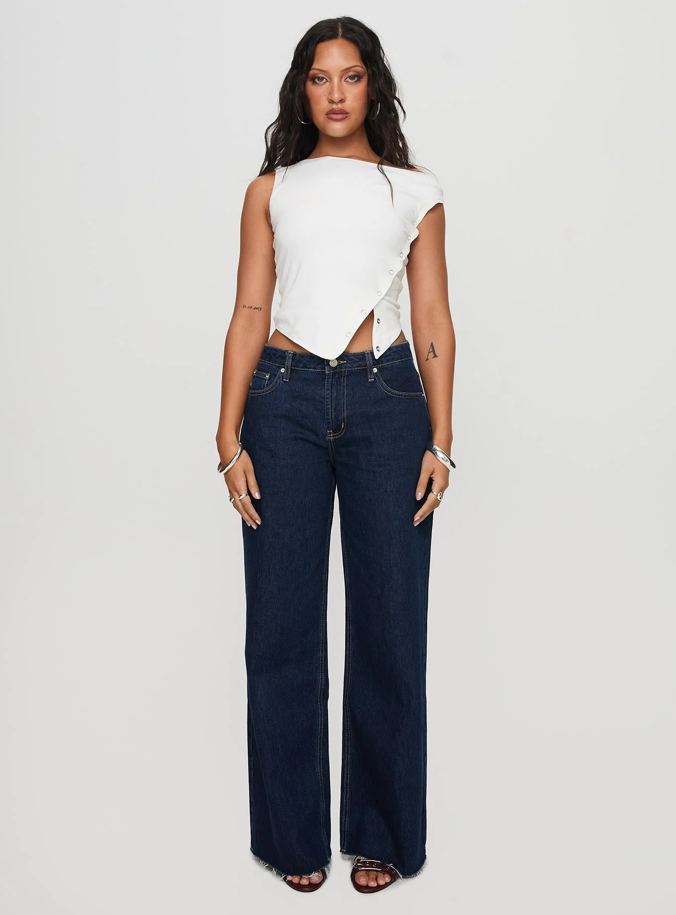 Darla Low Rise Straight Leg Jean Dark Blue Wash - Image 7