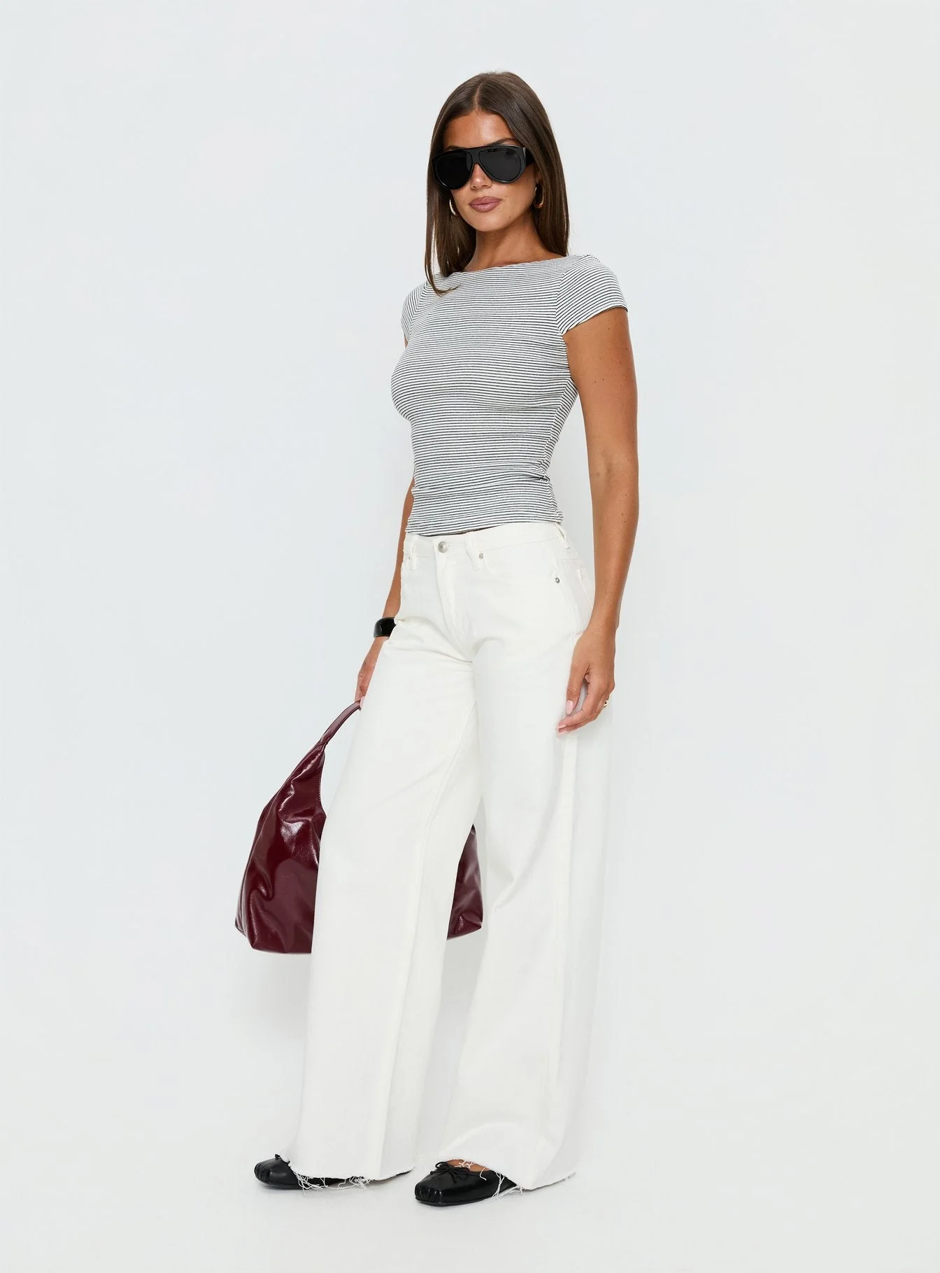 Darla Low Rise Straight Leg Jean White - Image 4