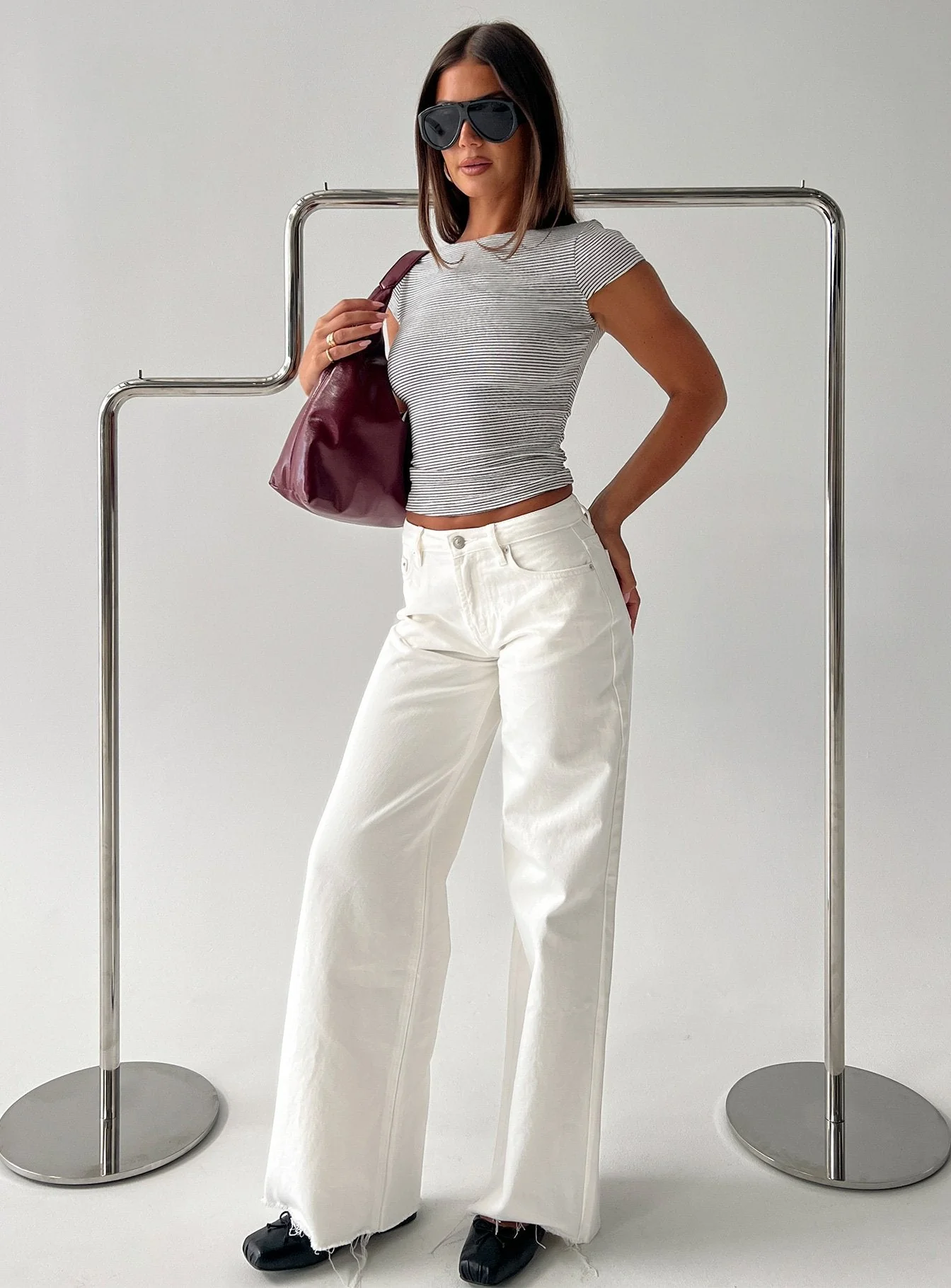 Darla Low Rise Straight Leg Jean White - Image 8