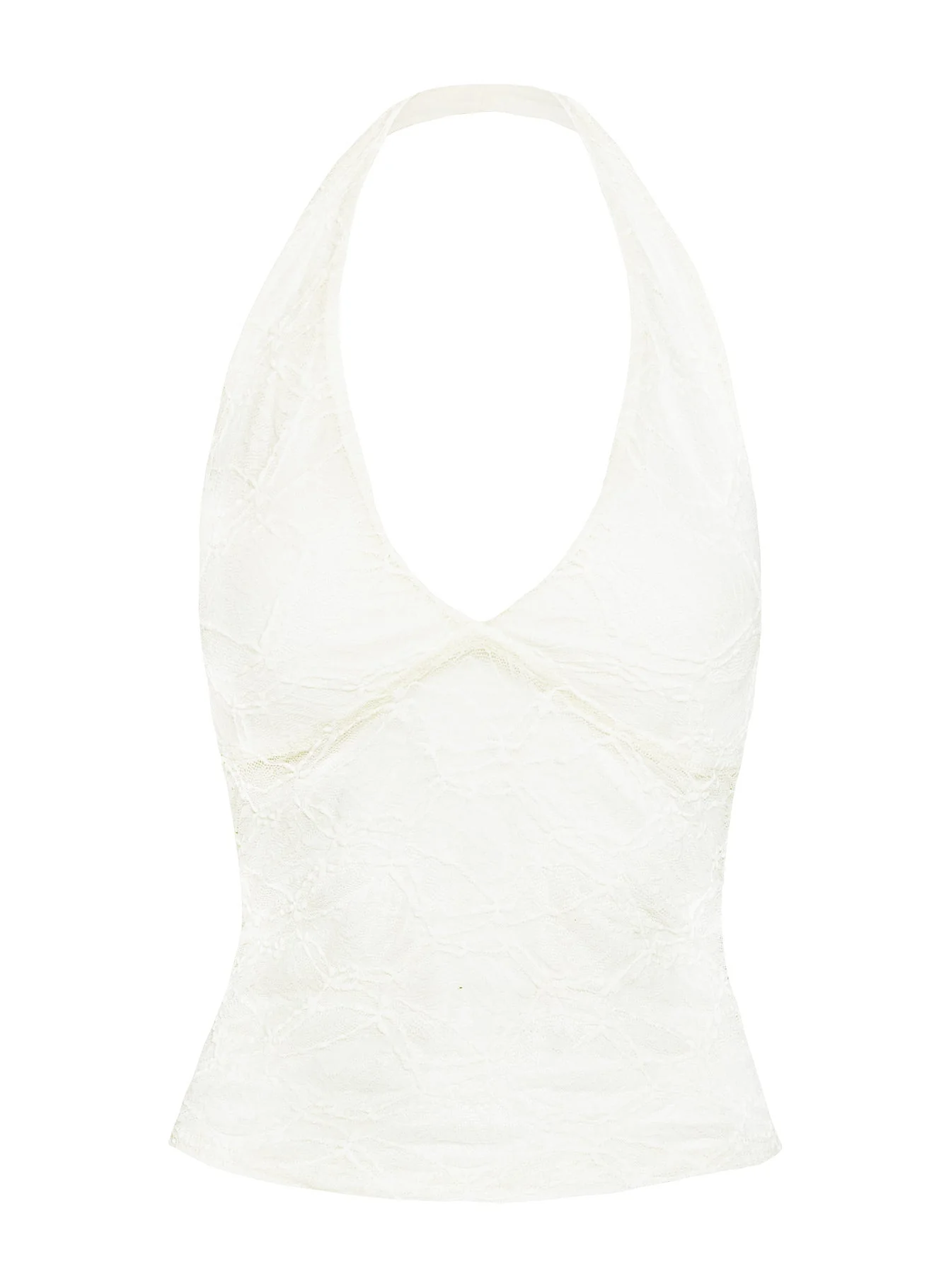Darrah Lace Halter Top Cream - Image 5
