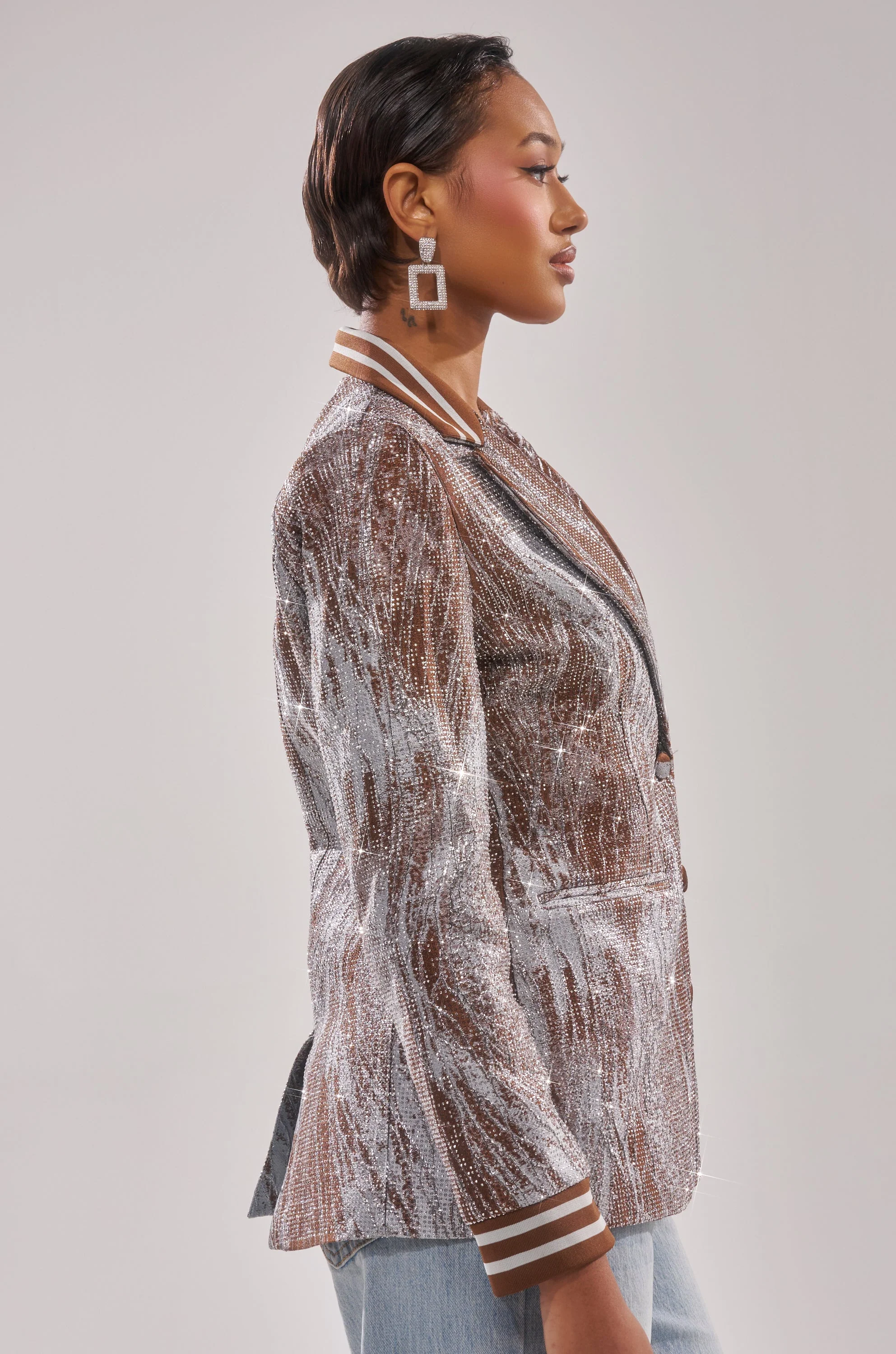 DASH EMBELLISHED BROCADE BLAZER - Image 3