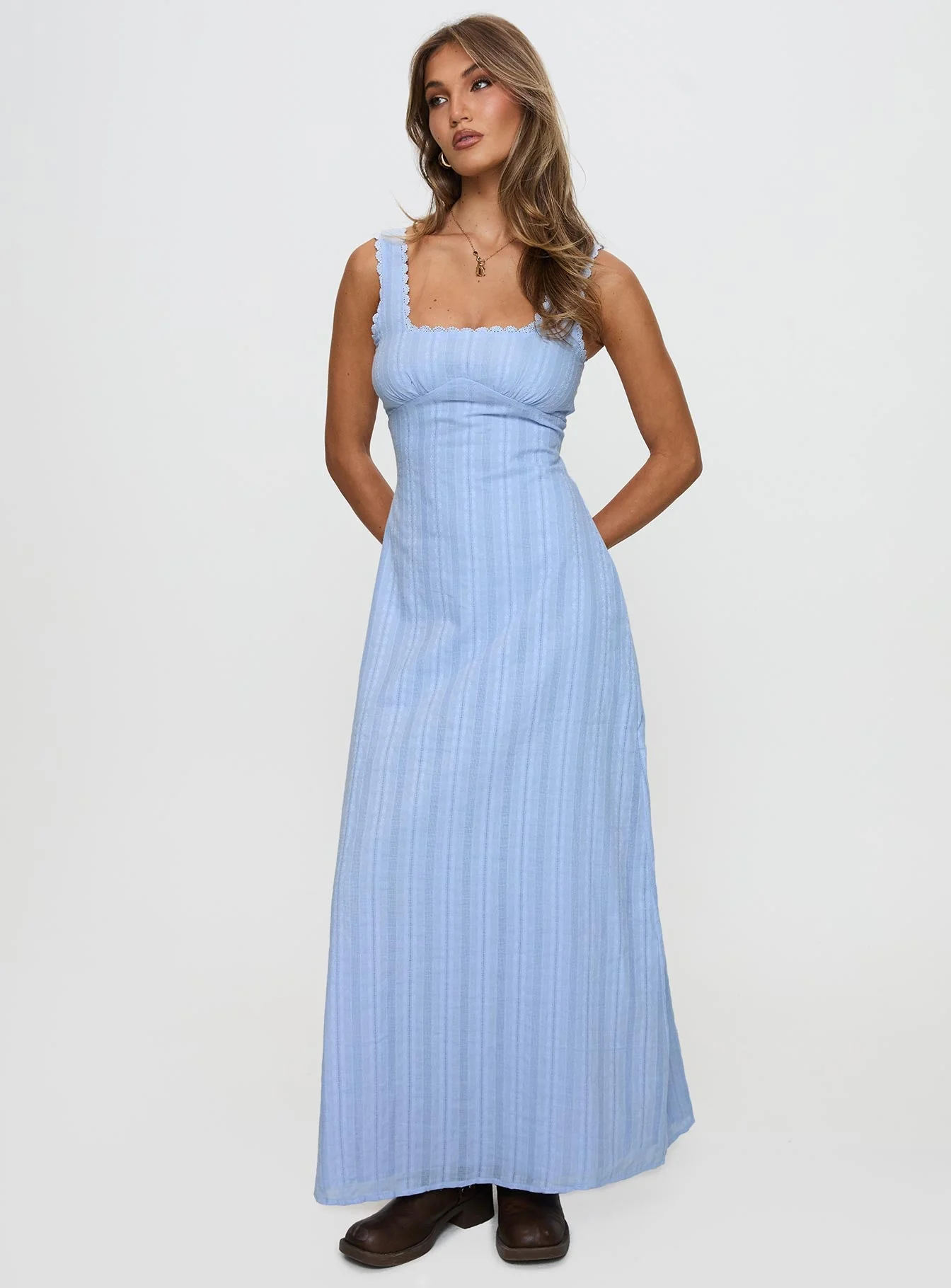 Dasha Maxi Dress Blue - Image 3