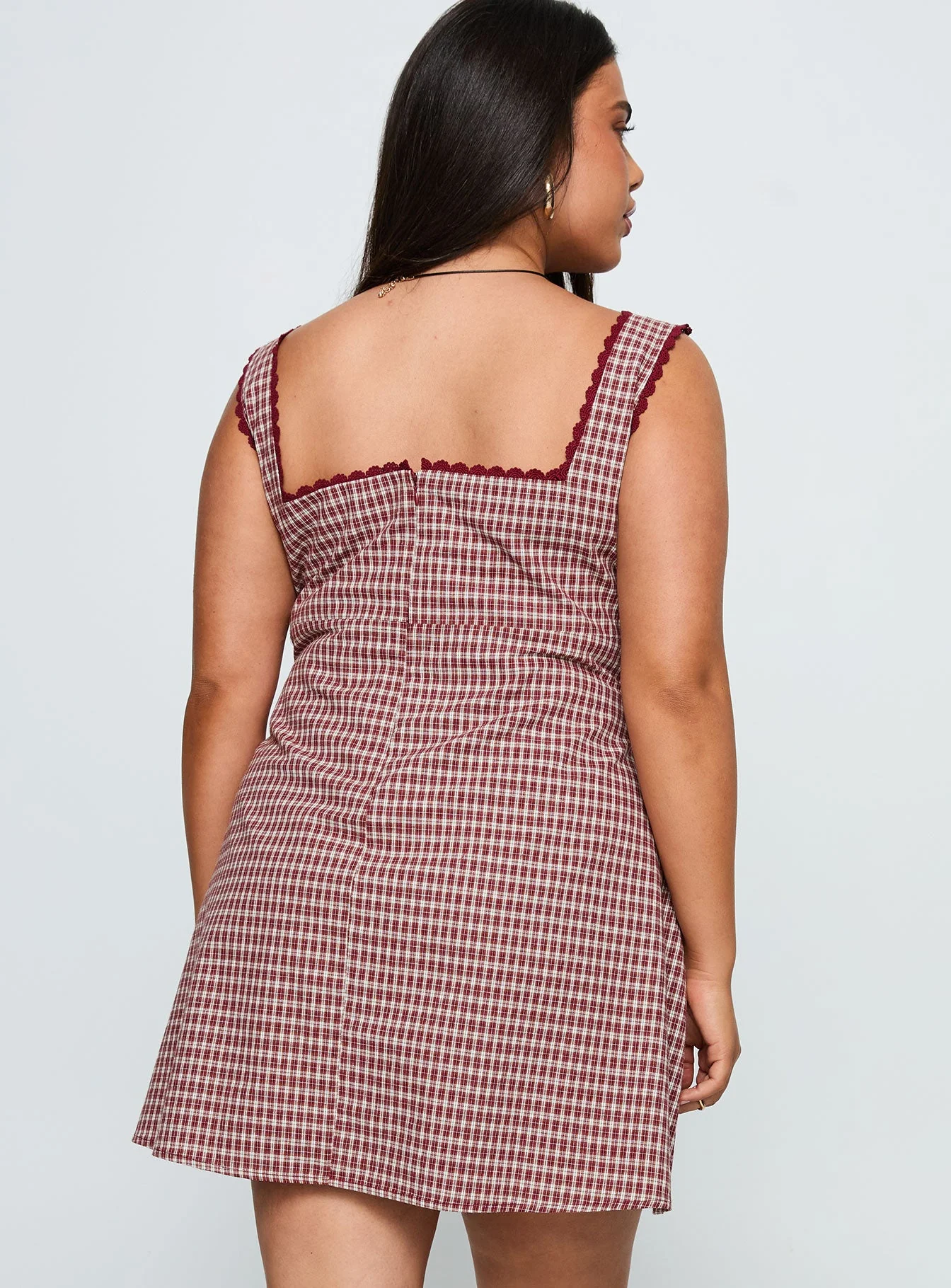 Dasha Mini Dress Red Check Curve - Image 5