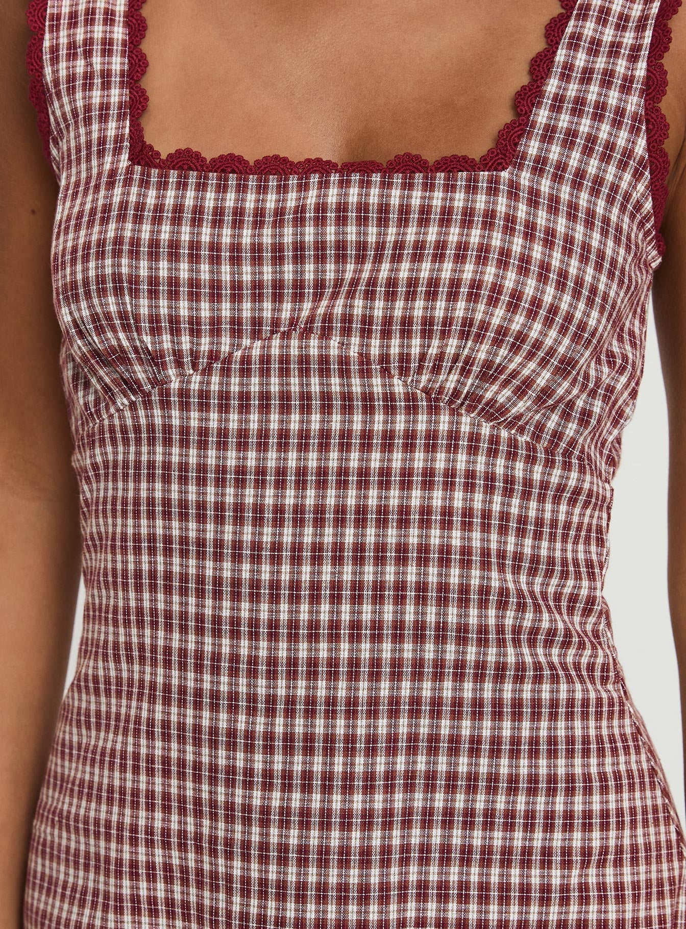 Dasha Mini Dress Red Check Tall - Image 6