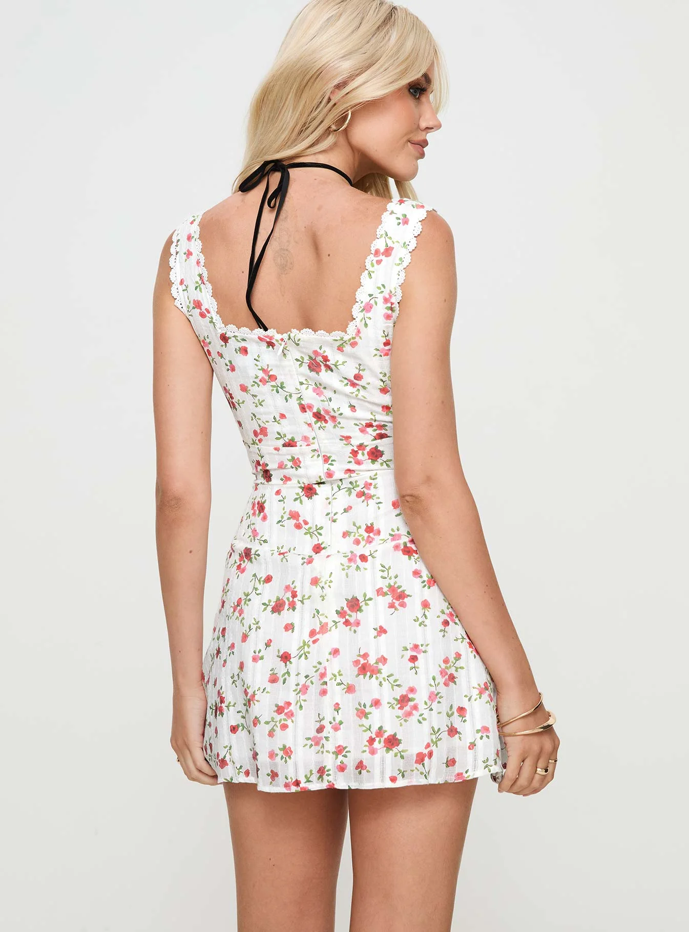 Dasha Mini Dress White Floral Tall - Image 5