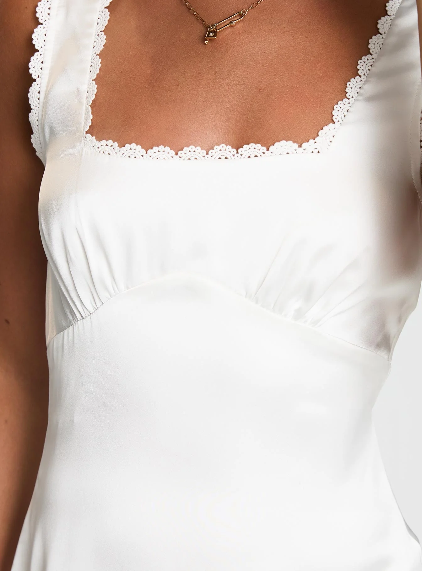 Dasha Satin Mini Dress White - Image 6