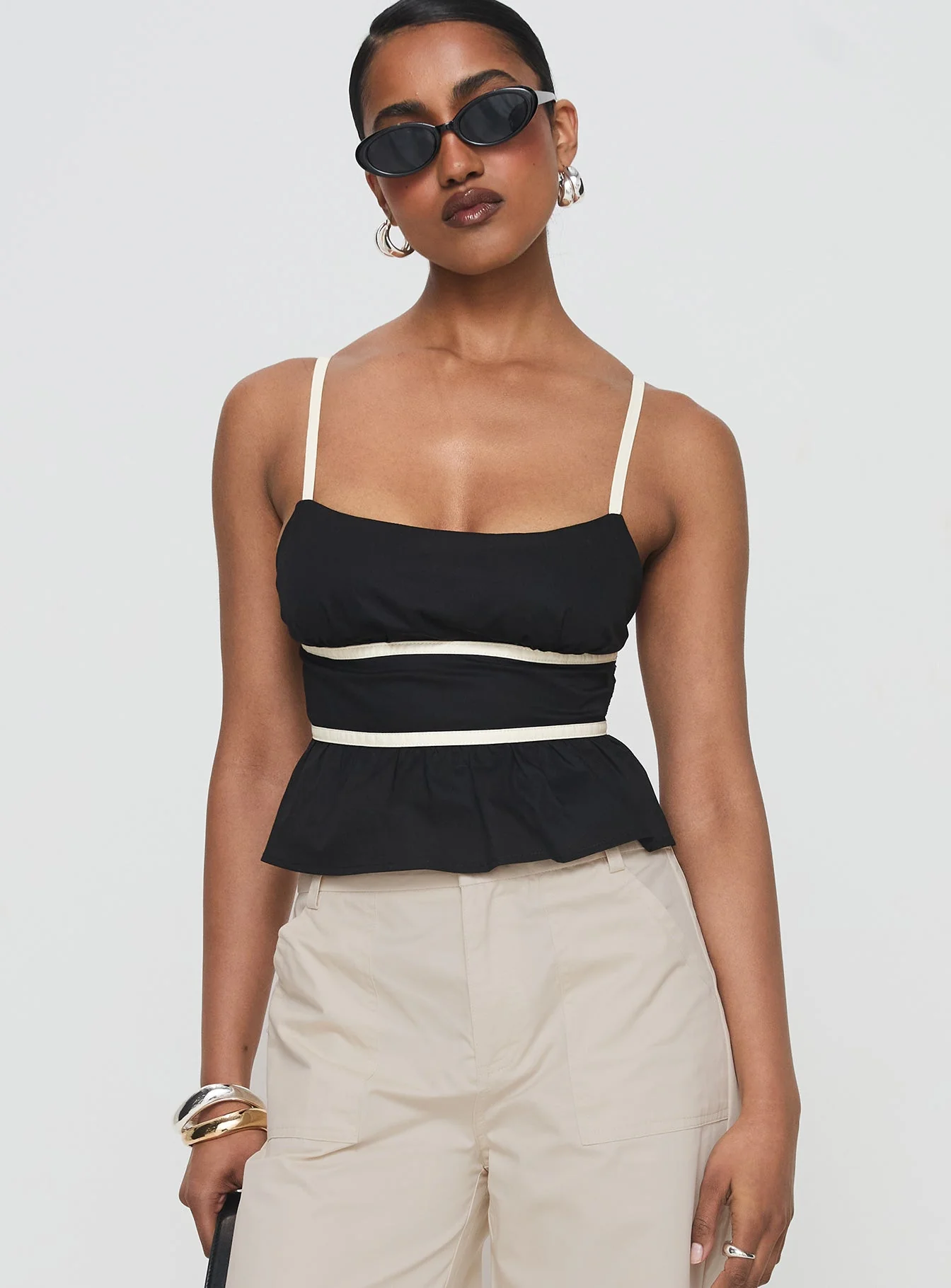 Daxon Top Black / Cream - Image 2