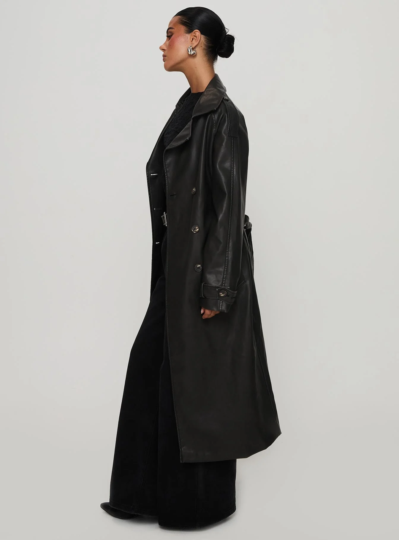 Day To Night Faux Leather Jacket Washed Black - Image 3