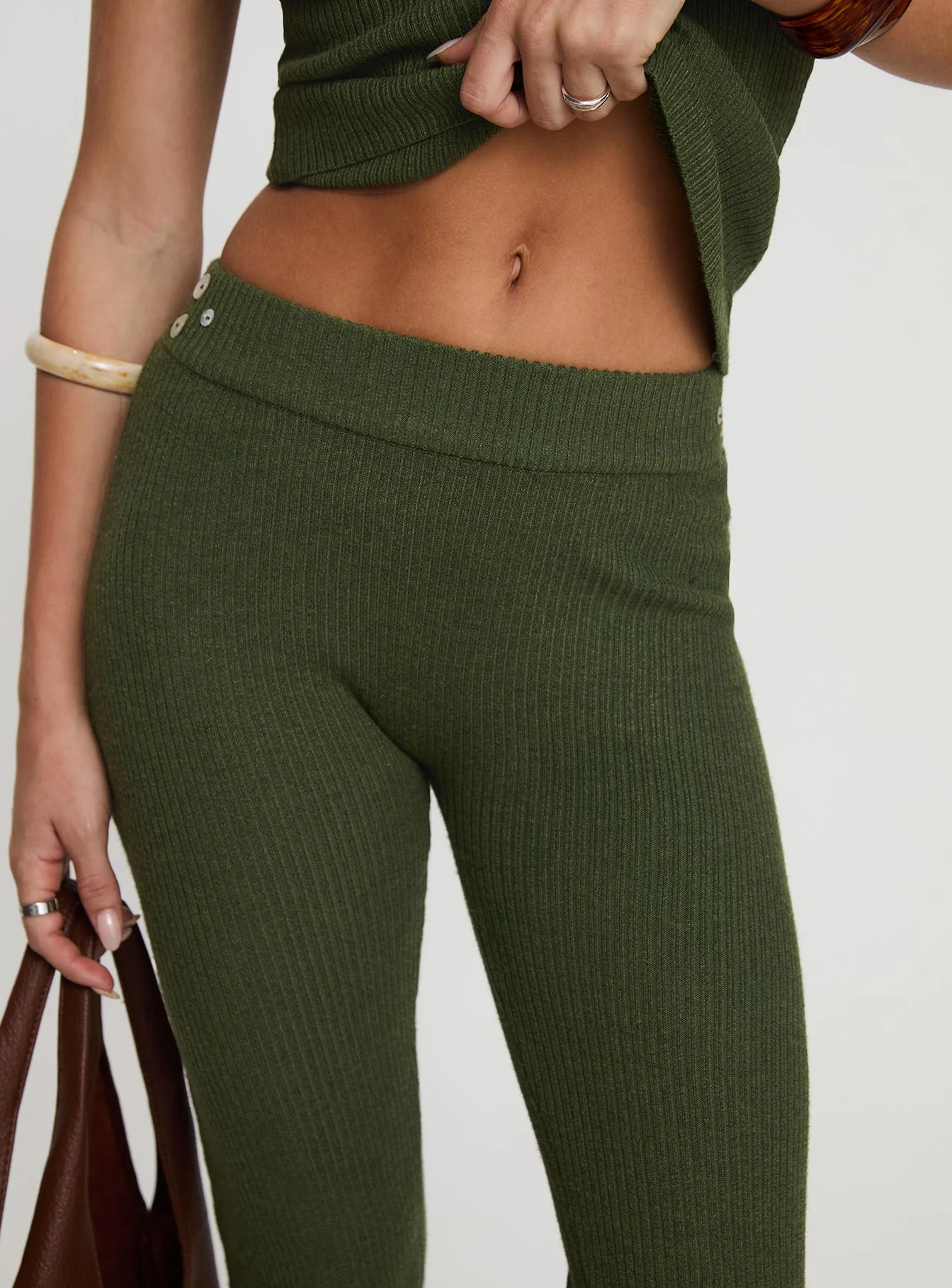 Daylight Savings Shell Detail Knit Set Olive - Image 10