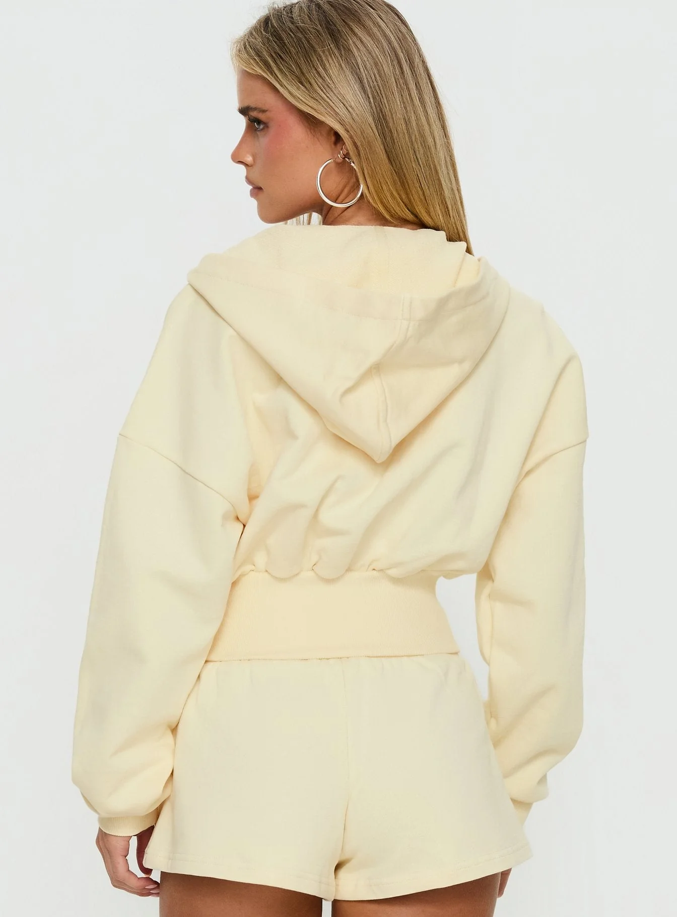 Daytime Cropped Blouson Hoodie Buttercream - Image 5
