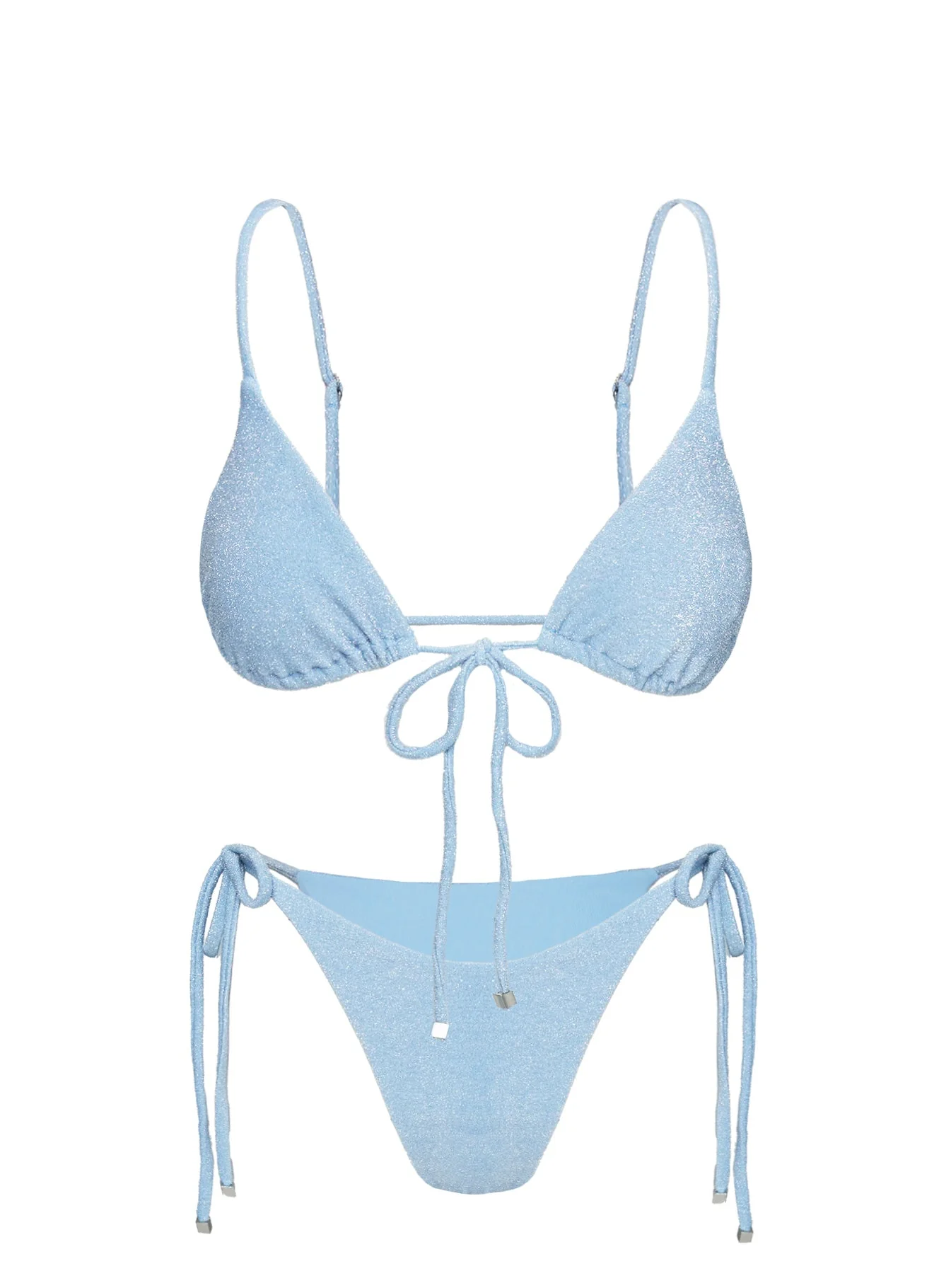 Dazzler Triangle Bikini Top Blue Glitter - Image 5